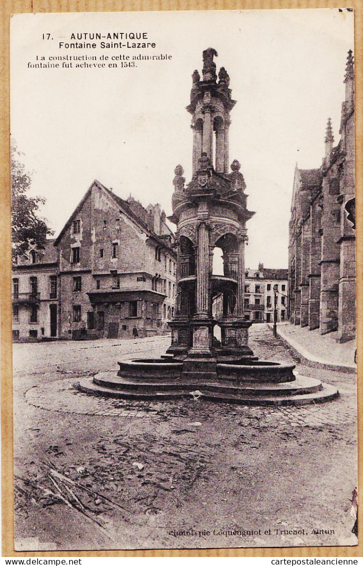 27138 / ⭐ 71-AUTUN-ANTIQUE Fontaine SAINT-LAZARE Achevée 1542 Tante Marthe à Eugène De MARTIN Château Ricardelette - Autun