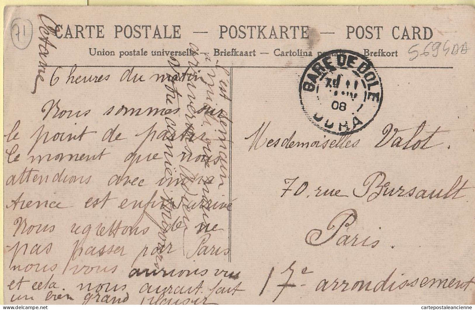 27026 / ⭐ Carte Toilée 71-CHALON-sur- SAONE Pont SAINT-LAURENT St Hôpital 11.01.1908 à VALOT Paris - Chalon Sur Saone