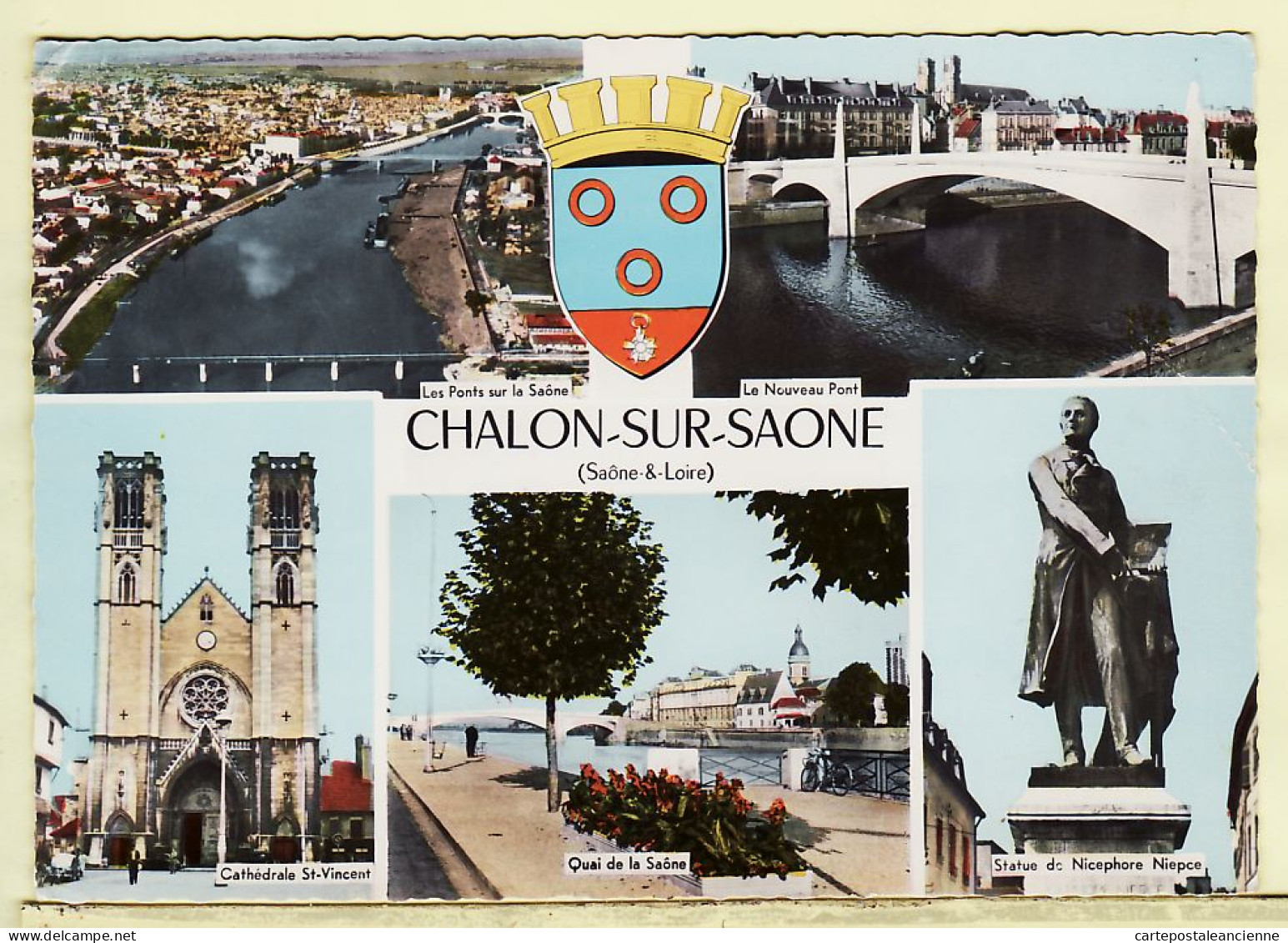 27034 / ⭐ CHALON Sur SAONE Multivues Flamme 16.09.1969 Photo Véritable  COMBIER S.C.1 71-SAONE LOIRE - Chalon Sur Saone