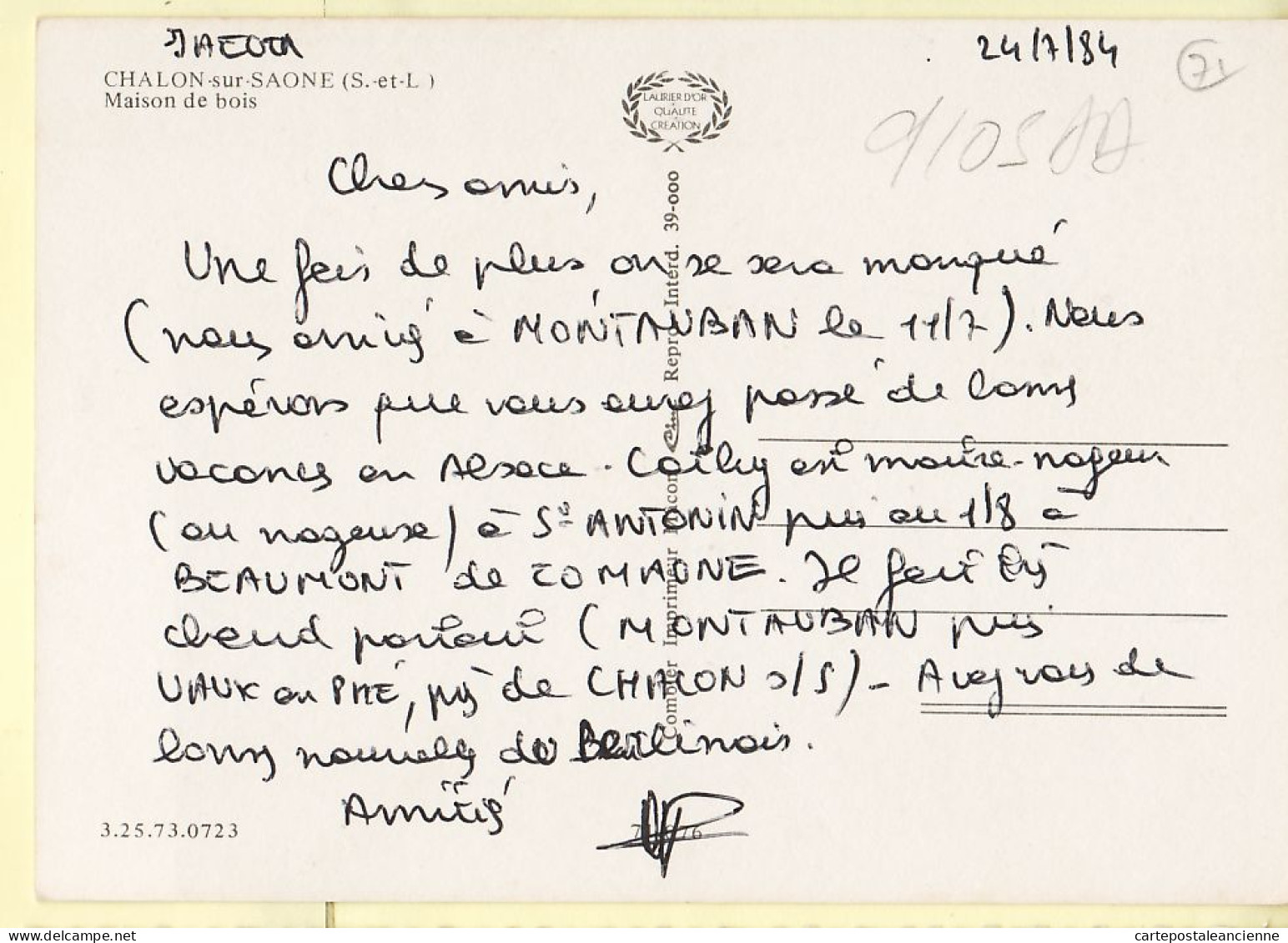 27035 / ⭐ 71-CHALON Sur SAONE Magasin Bébé Lavatory Rue Du Port MAISON BOIS écrite 1970s COMBIER Saone Loire - Chalon Sur Saone