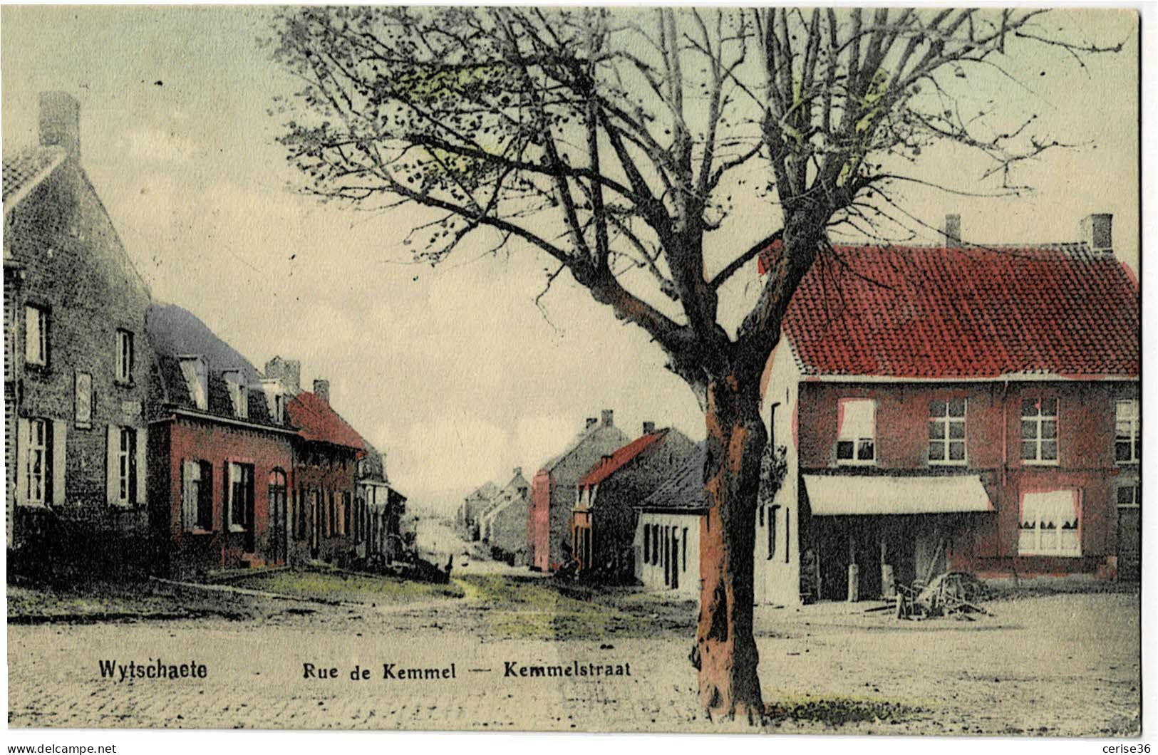 Wytschaete Kemmelstraat Colorée Et Circulée En 1916 - Heuvelland