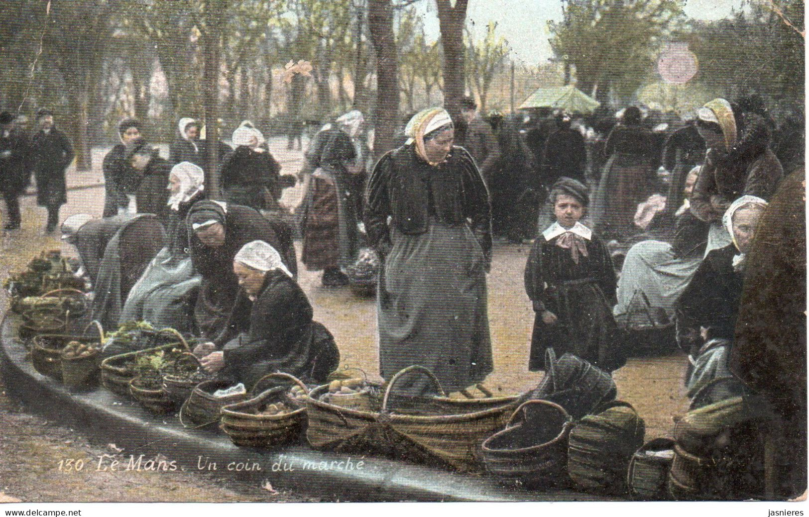 CPA  LE MANS - Place Des Jacobins - Un Coin De Marché - Vers 1905 - Couleur - Le Mans