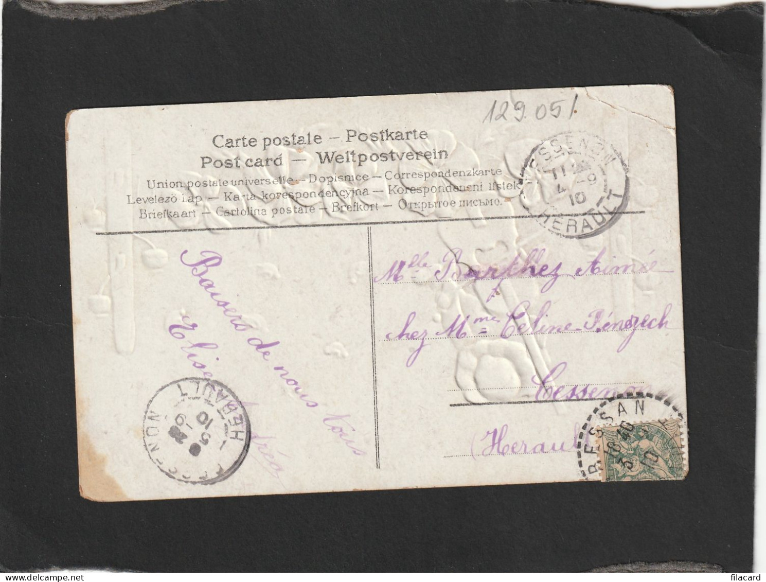 129051          Francia,        Votre  Pensee  M"a  Fait  Bien  Plaisir,  VG   1910 - Other & Unclassified