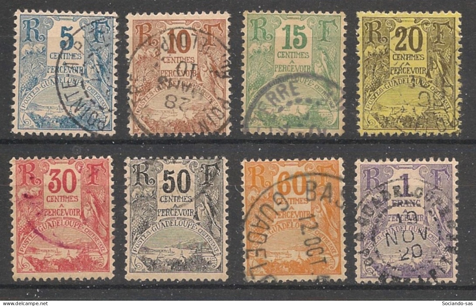 GUADELOUPE - 1904 - Taxe TT N°YT. 15 à 22 - Série Complète - Oblitéré / Used - Gebruikt