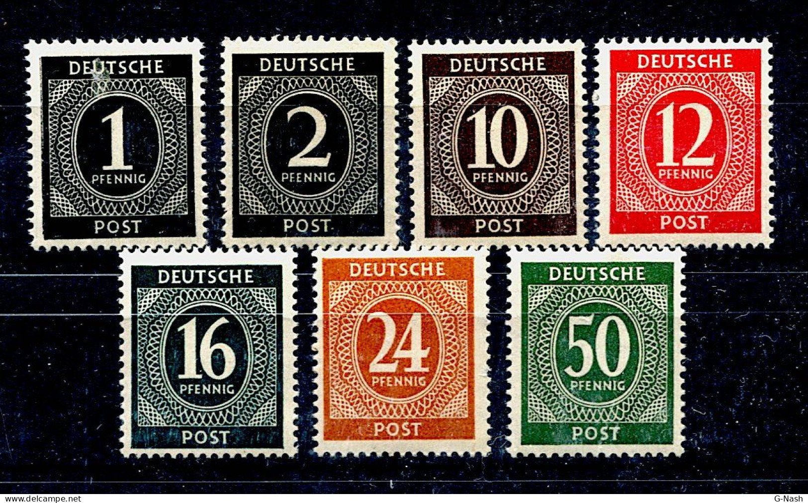 Allemagne (1946) - 7 Timbres Neufs ** Occupation Interalliée - Mint