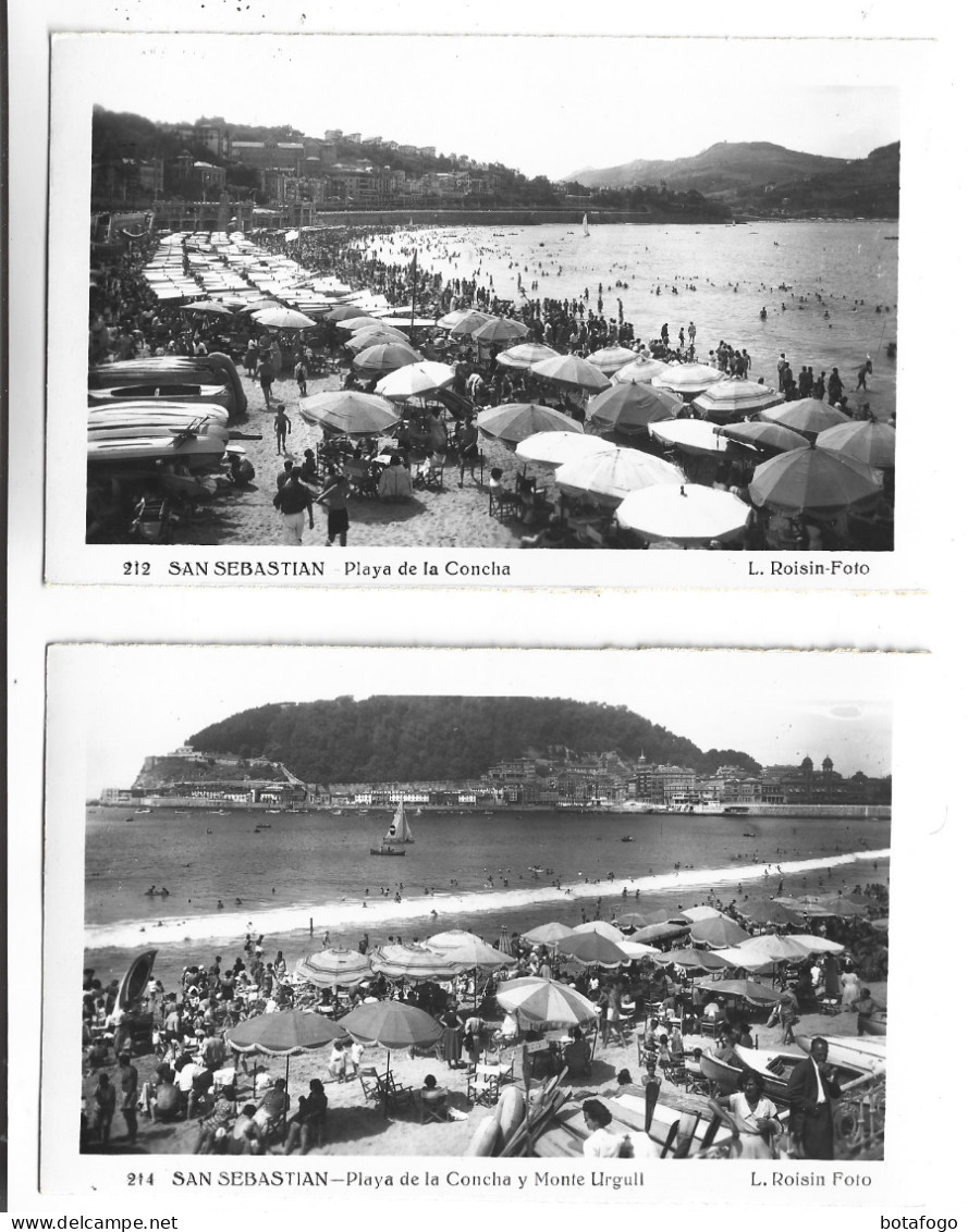 2 CPA PHOTO SAN SEBASTIAN  PLAYA DE LA CONCHA   Y MONTE IGUELDO - Guipúzcoa (San Sebastián)