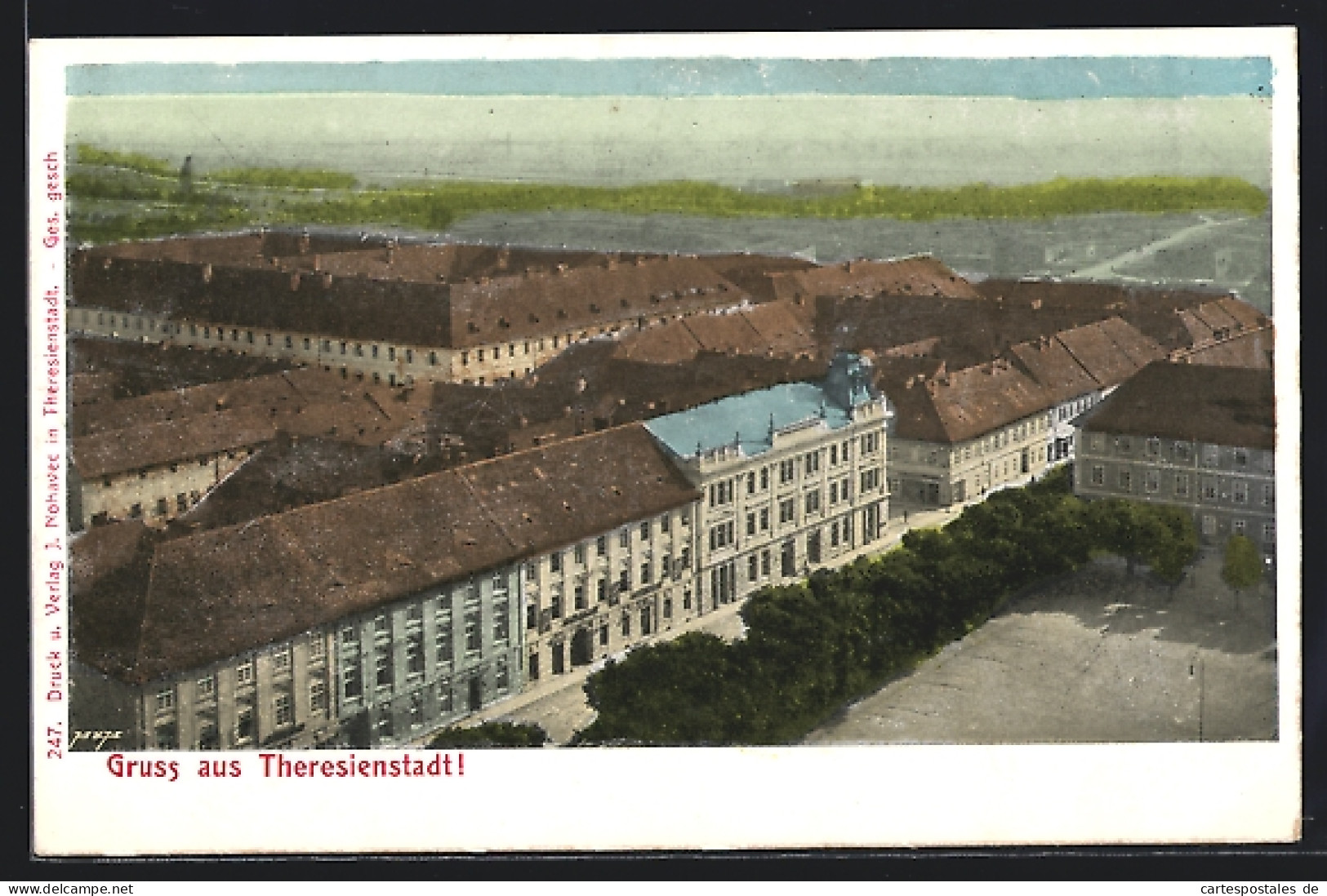 AK Theresienstadt, Teilansicht Aus Der Vogelschau  - Czech Republic