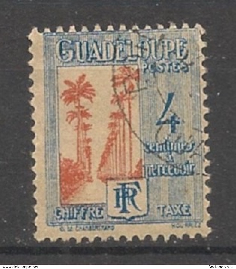 GUADELOUPE - 1928 - Taxe TT N°YT. 26 - 4c Bleu Et Rouge - Oblitéré / Used - Used Stamps
