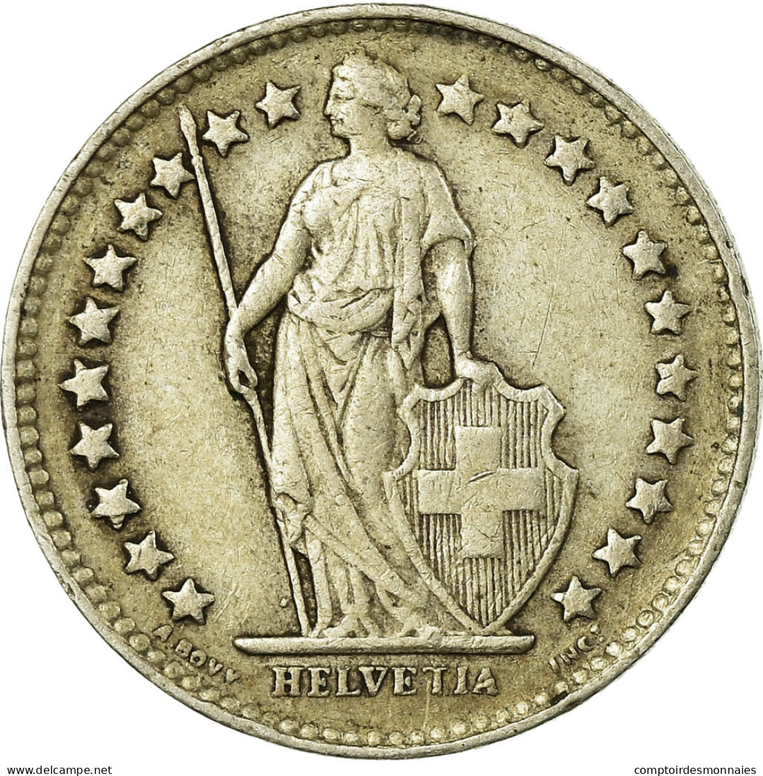 Monnaie, Suisse, 1/2 Franc, 1944, Bern, TTB, Argent, KM:23 - Otros & Sin Clasificación