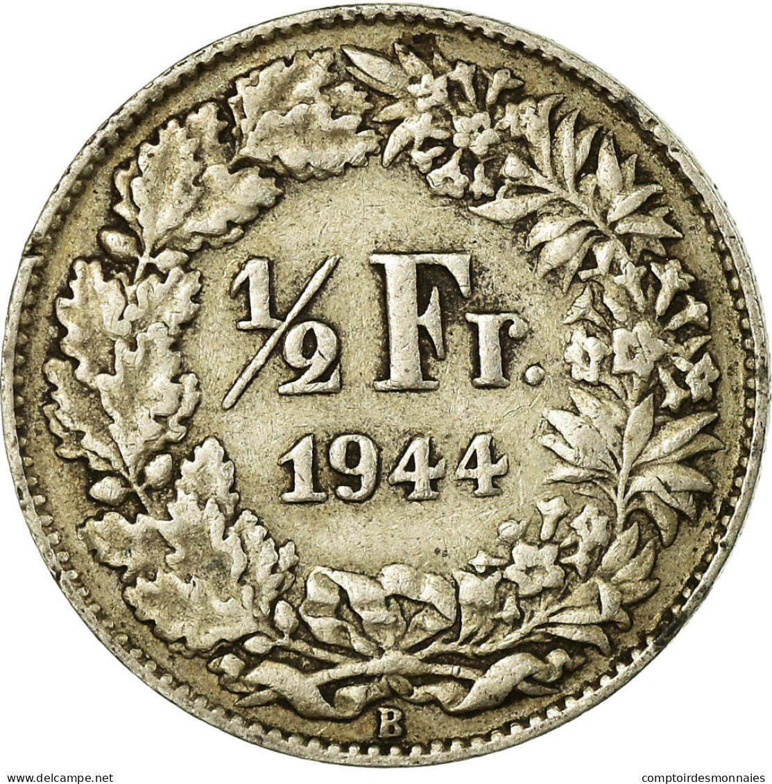 Monnaie, Suisse, 1/2 Franc, 1944, Bern, TTB, Argent, KM:23 - Other & Unclassified