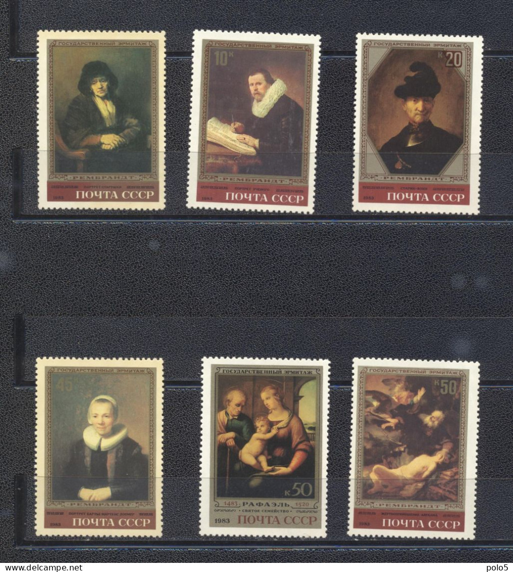 URSS 1983- Painting By Rembrandt In Hermitage Muuseum Set (6v) - Unused Stamps