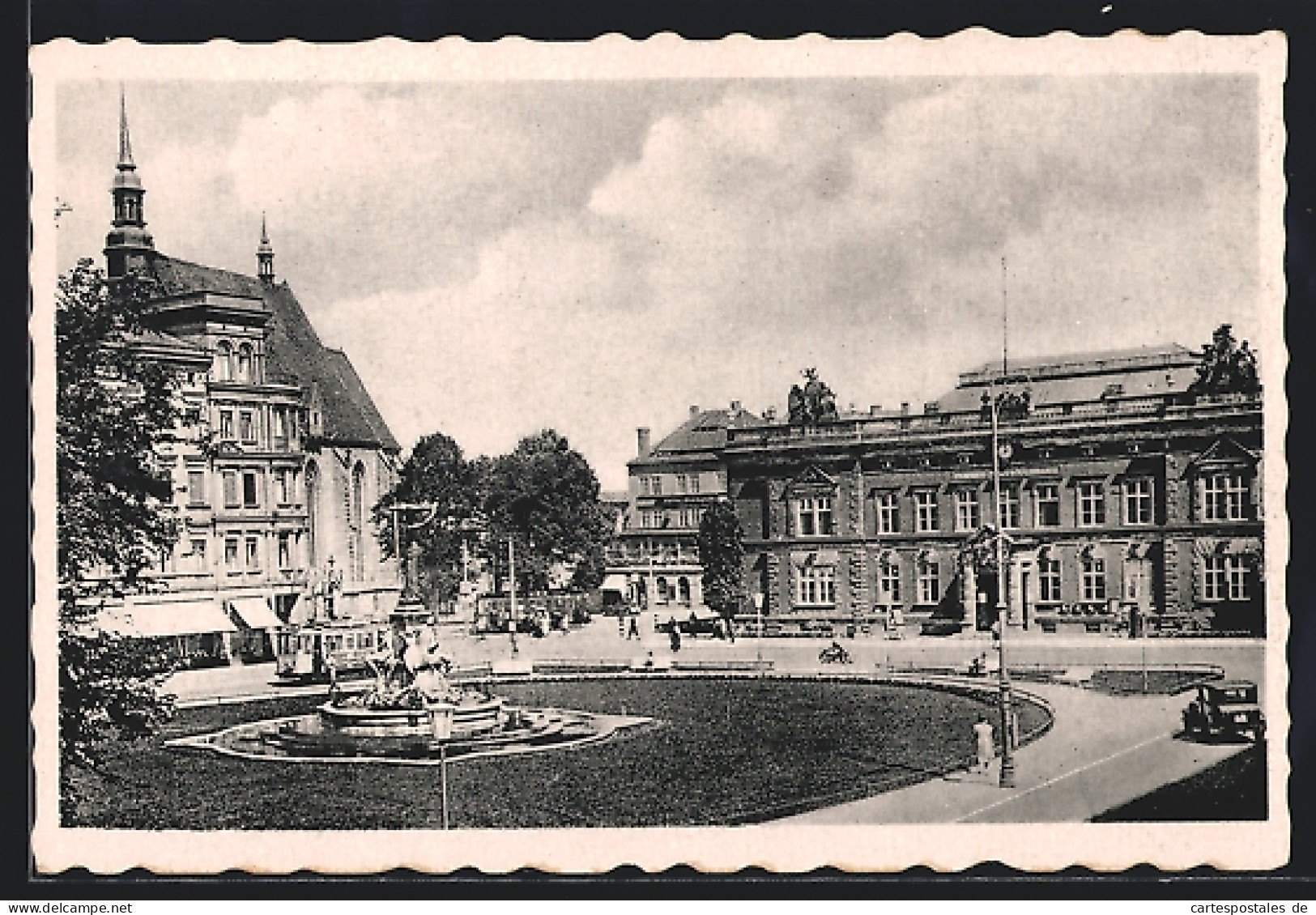 AK Görlitz, Strassenbahn Am Hindenburgplatz  - Strassenbahnen