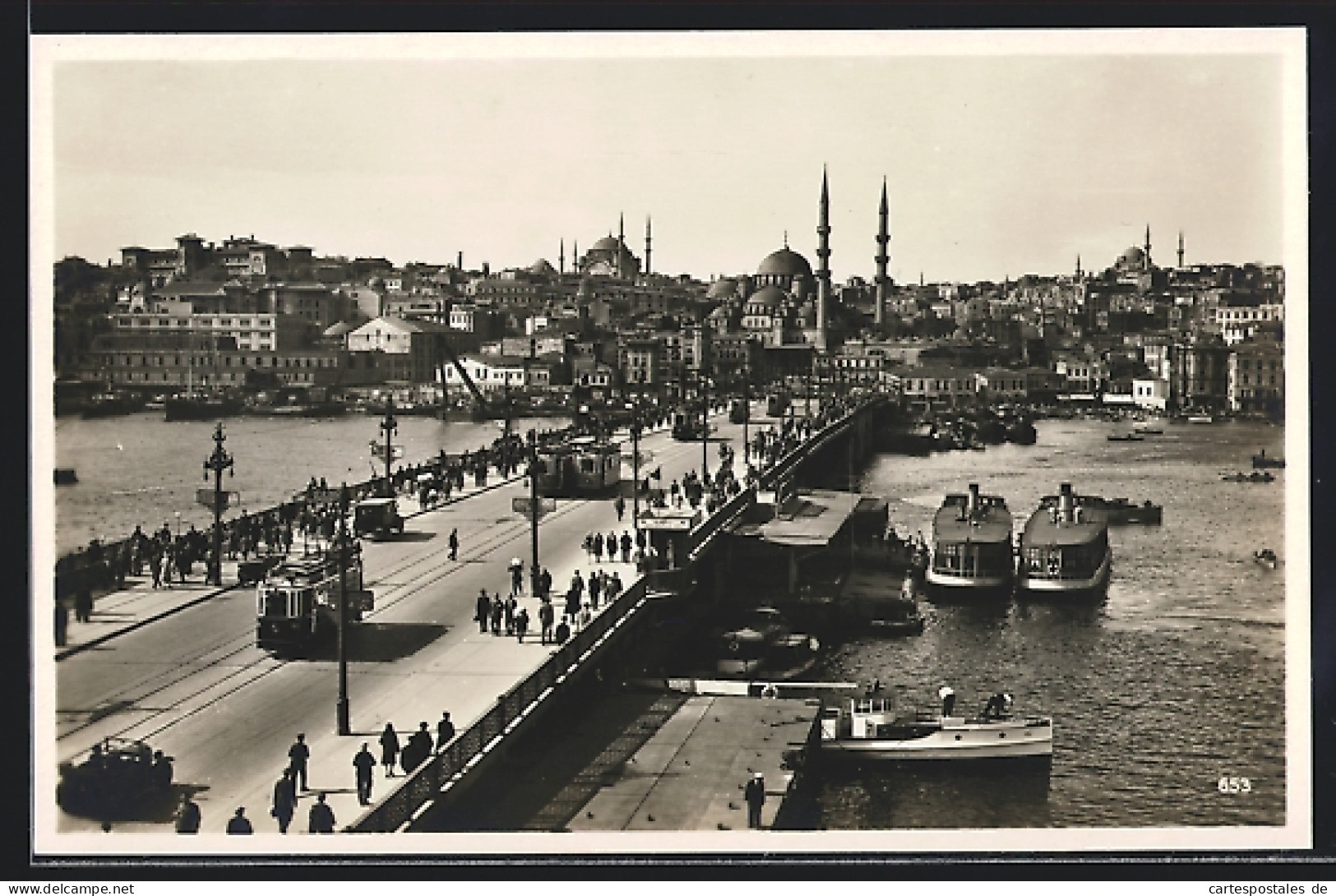 AK Konstantinopel, Strassenbahnenen Auf Der Neuen Galatabrücke  - Strassenbahnen