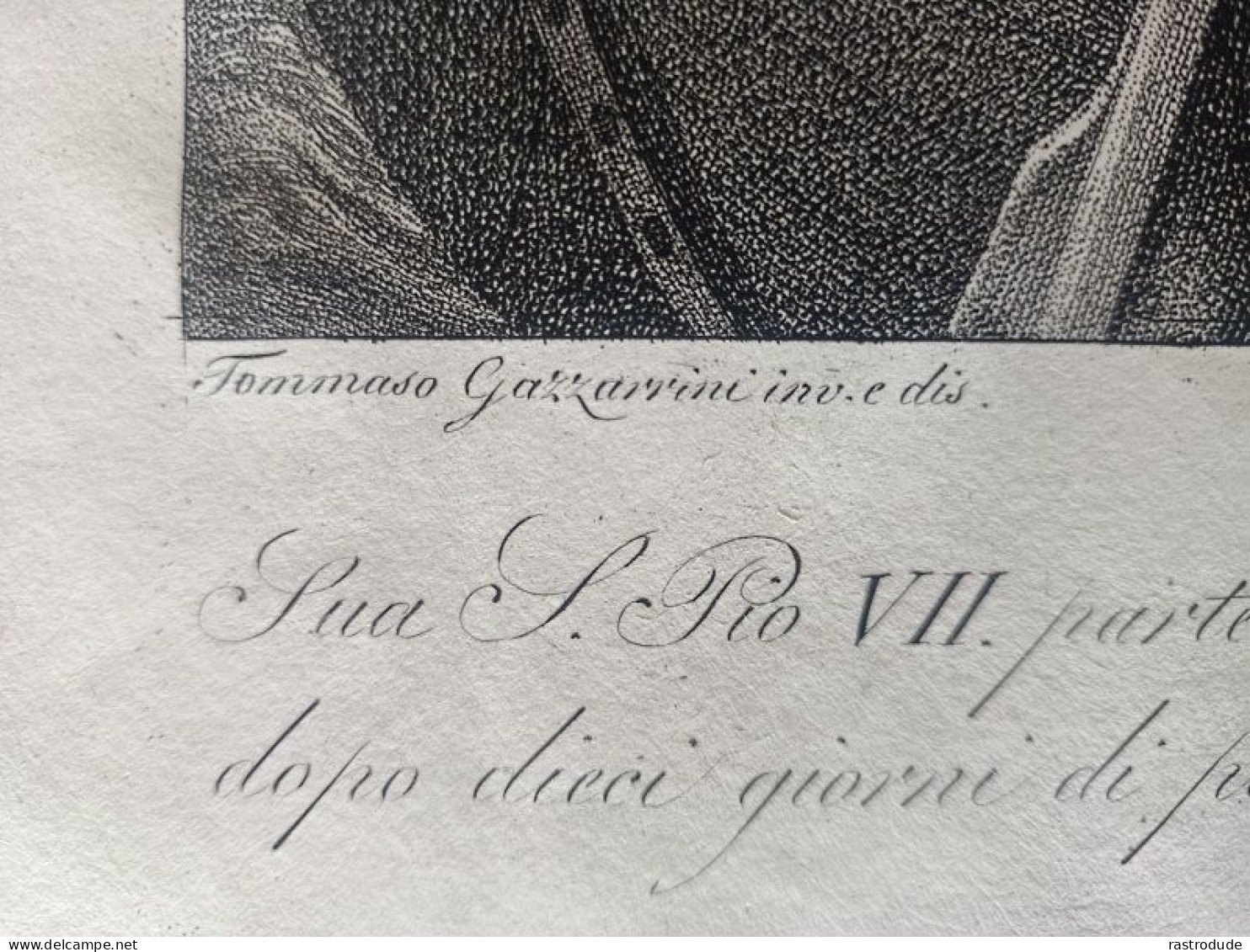 1800 - 1815 INCISIONE  ANTONIO VERICO - PAPA PIO VII ARRIVA AD ANCONA 22 GIUGNO 1800 DOPO TOMMASSO GAZZARINI