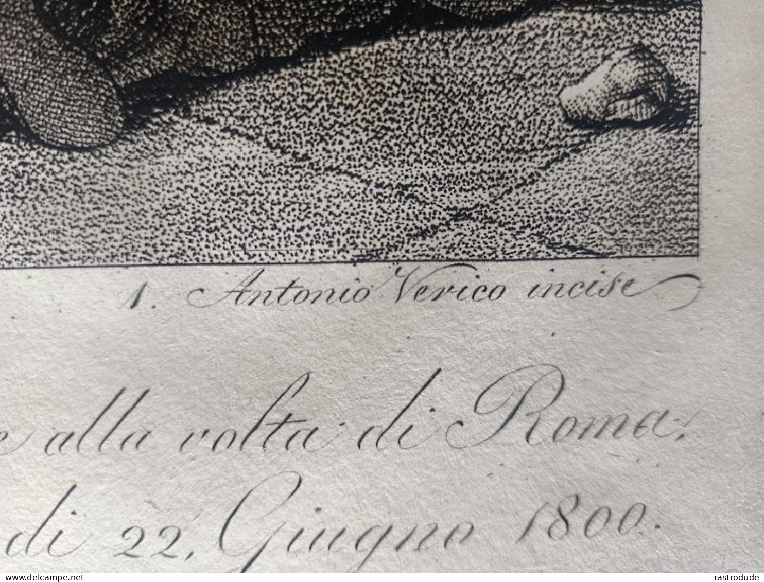 1800 - 1815 INCISIONE  ANTONIO VERICO - PAPA PIO VII ARRIVA AD ANCONA 22 GIUGNO 1800 DOPO TOMMASSO GAZZARINI