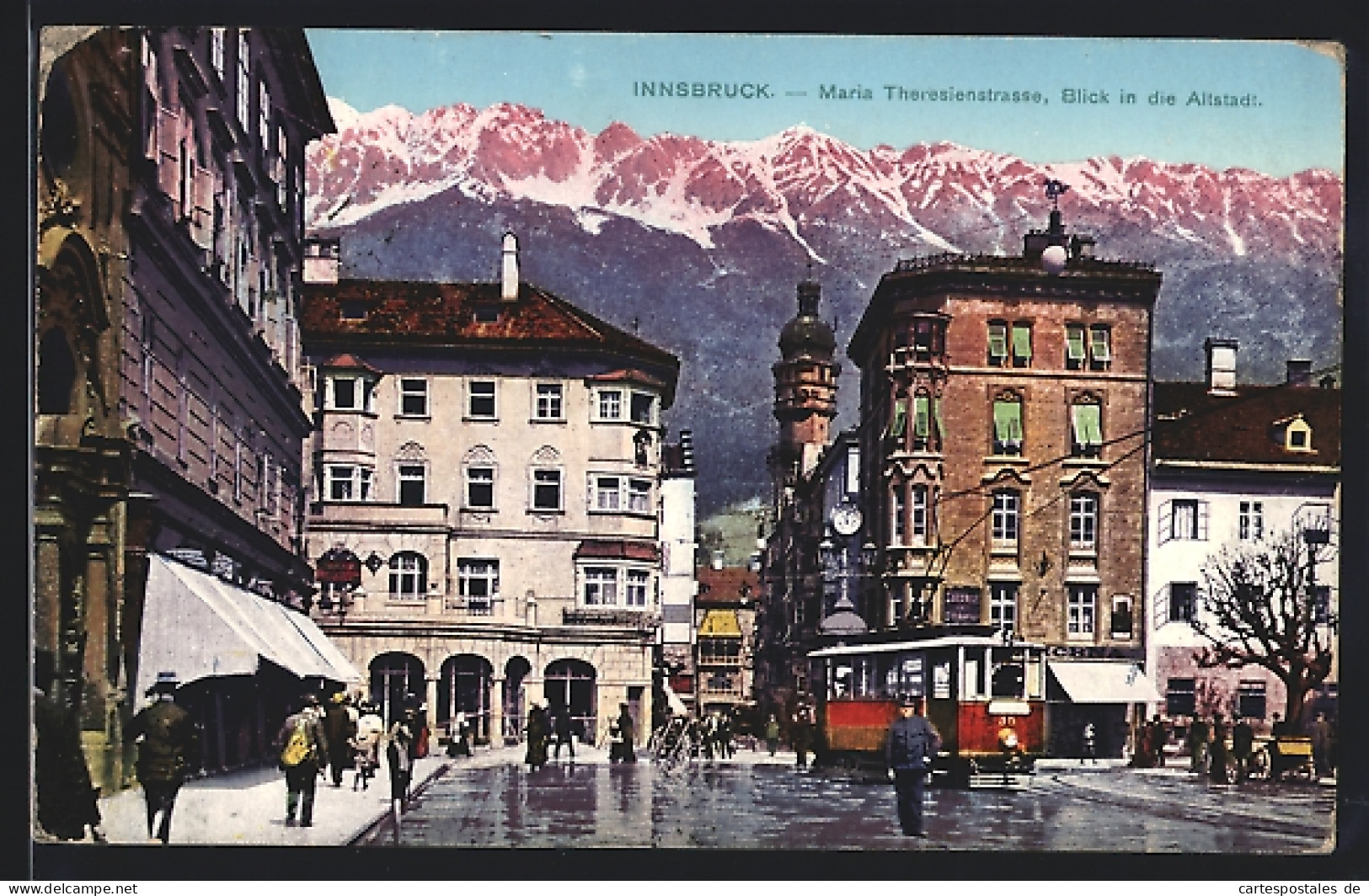 AK Innsbruck, Maria Theresienstrasse Mit Strassenbahn  - Tram