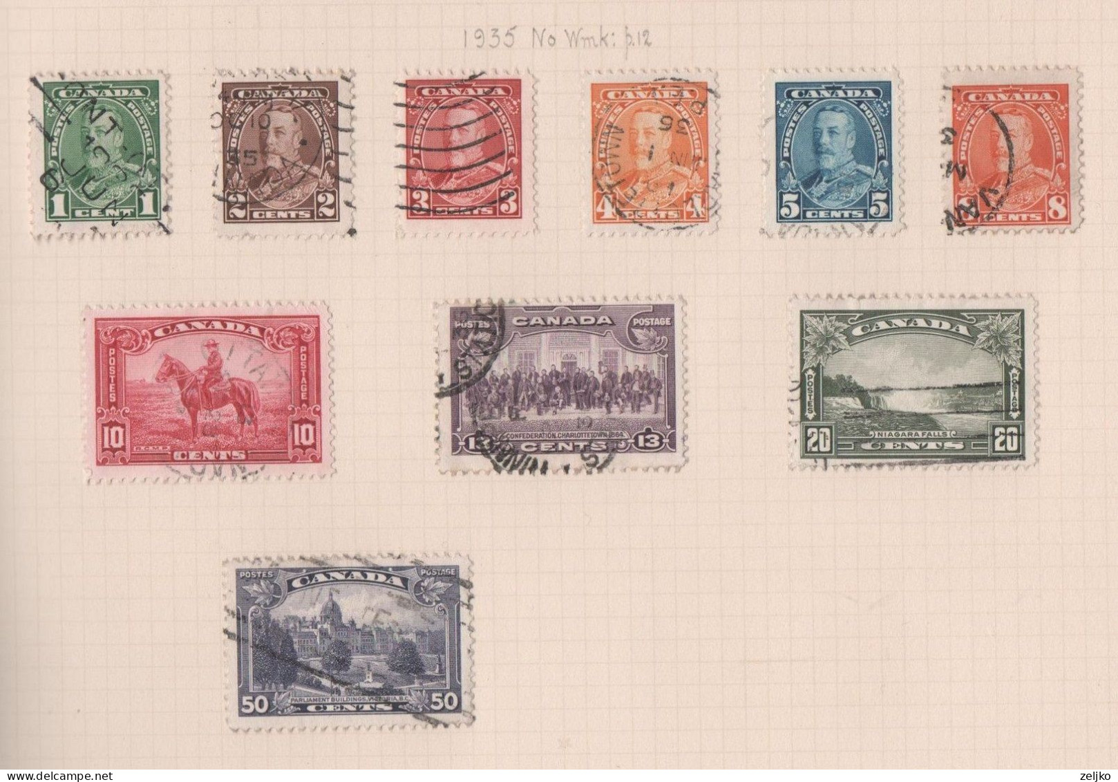 *** Canada, Used, 1935, Michel 184 - 193, 194 Is Missing For Full Set - Gebraucht