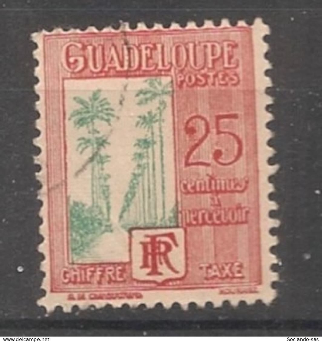 GUADELOUPE - 1928 - Taxe TT N°YT. 31 - 25c Rouge Et Vert - Oblitéré / Used - Used Stamps