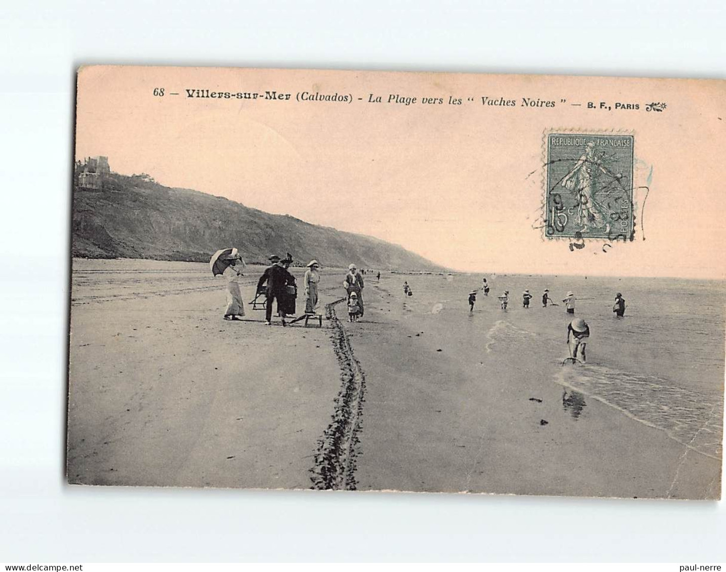 VILLERS SUR MER : La Plage Vers Les "Vaches Noires" - état - Villers Sur Mer