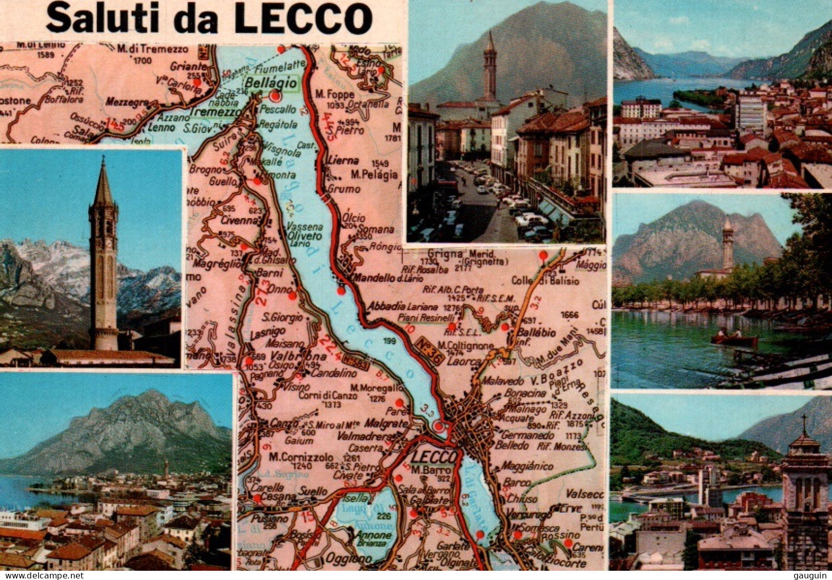 CPM - LECCO - Carte GÉO. Saluti Da ... Edition G.M - Lecco