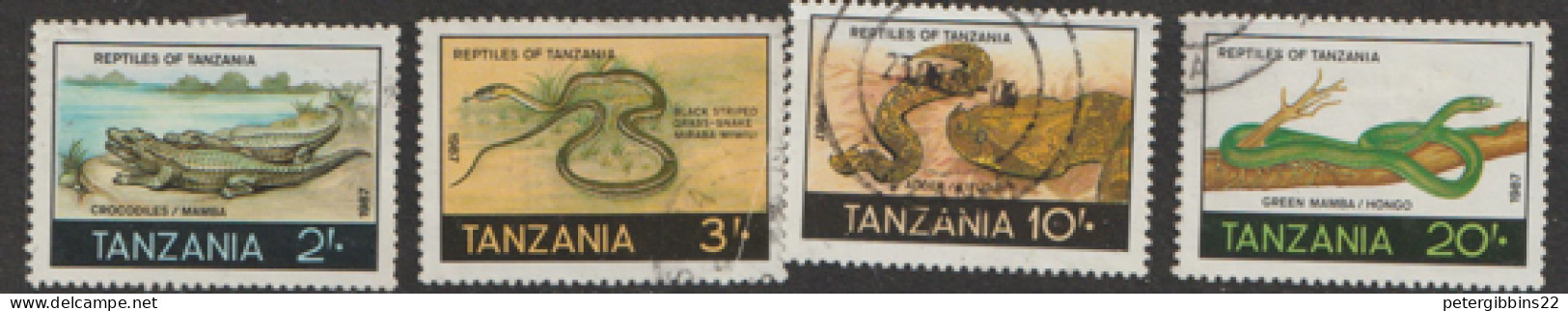 Tanzania   1987   SG 527-31  Reptiles  Fine Used - Tansania (1964-...)