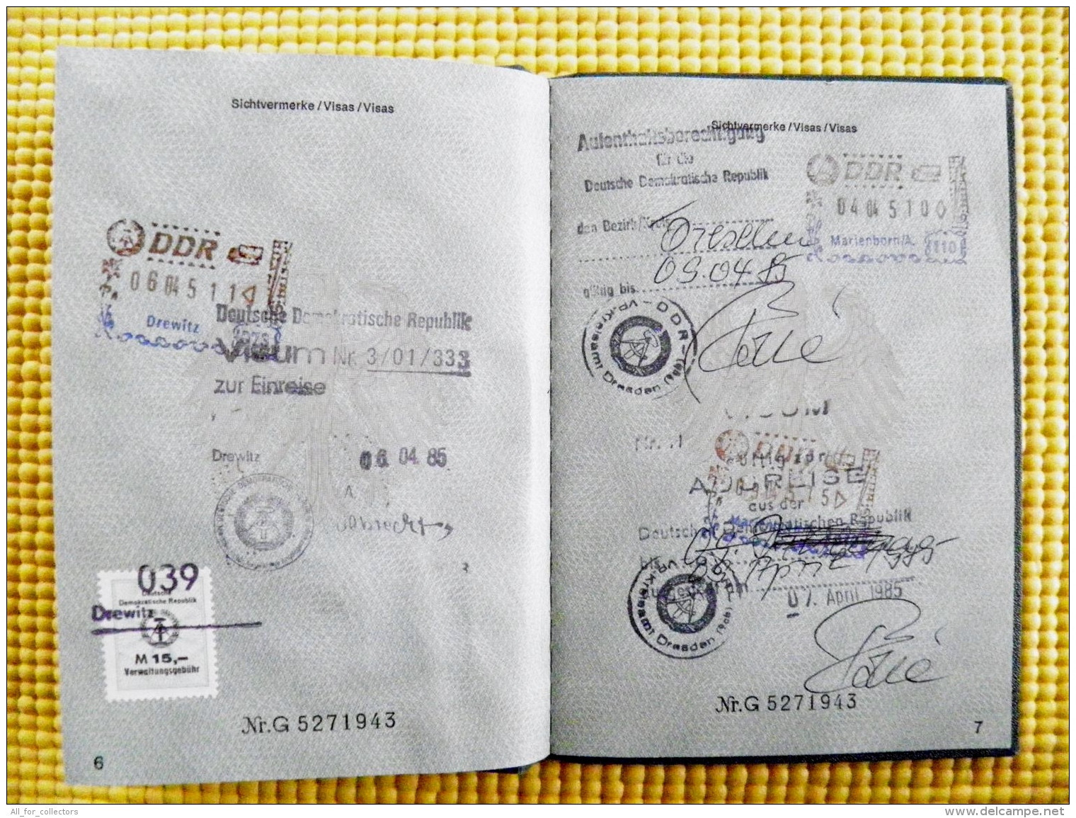 Reisepass Passport Germany Deutschland 1984 Bremen - Documents Historiques