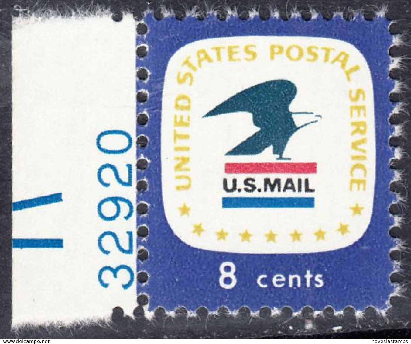 !a! USA Sc# 1396 MNH SINGLE W/ Left Margin & Plate-# 32920 - US Postal Service - Ungebraucht