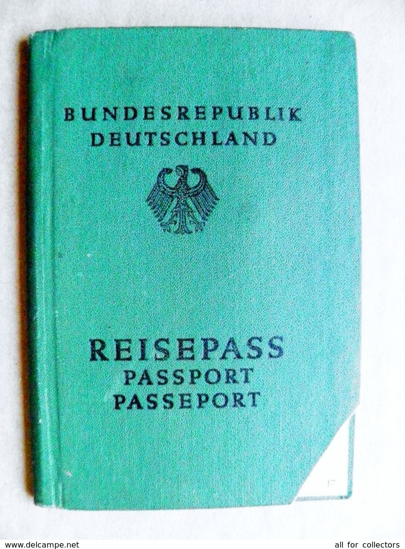 Reisepass Passport Germany Deutschland 1971 Bremen - Historical Documents