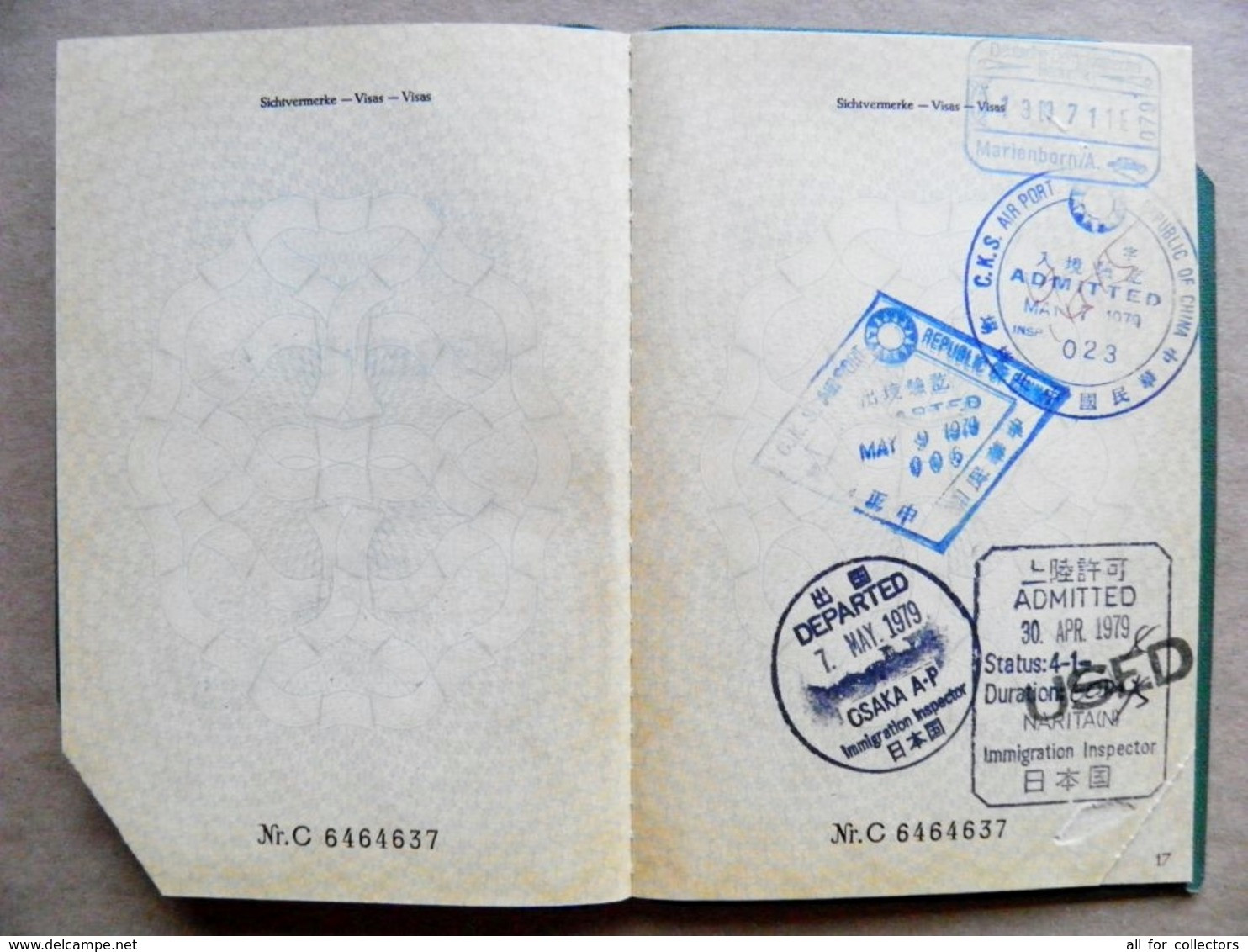 reisepass passport germany deutschland 1971 bremen