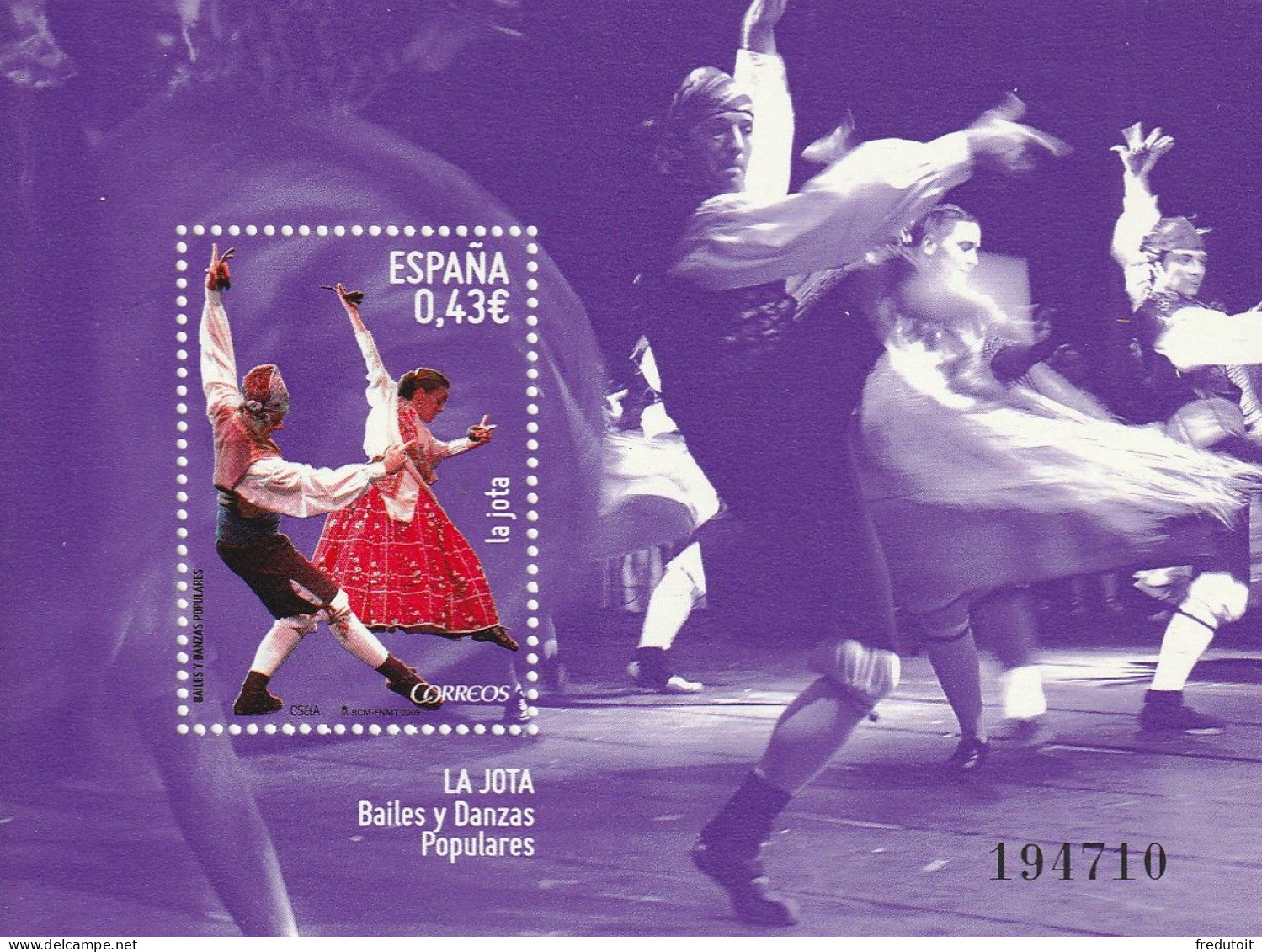 ESPAGNE - BLOC N°180 ** (2009) Danses - Blocks & Sheetlets & Panes