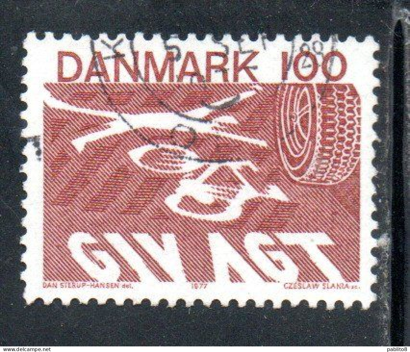 DANEMARK DANMARK DENMARK DANIMARCA 1976 ROAD SAFETY TRAFFIC ACT ACCIDENT 100o USED USATO OBLITERE' - Oblitérés