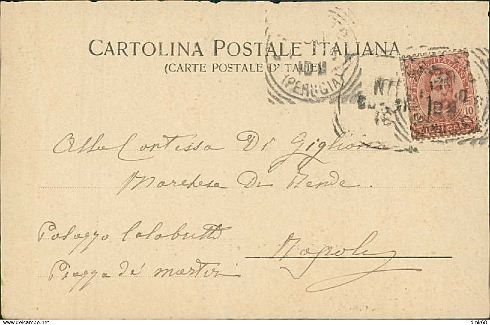 SPOLETO ( PERUGIA ) LA ROCCA E IL PONTE DELLE TORRI - EDIZIONE BENEDETTI - SPEDITA 1900 (20838) - Perugia