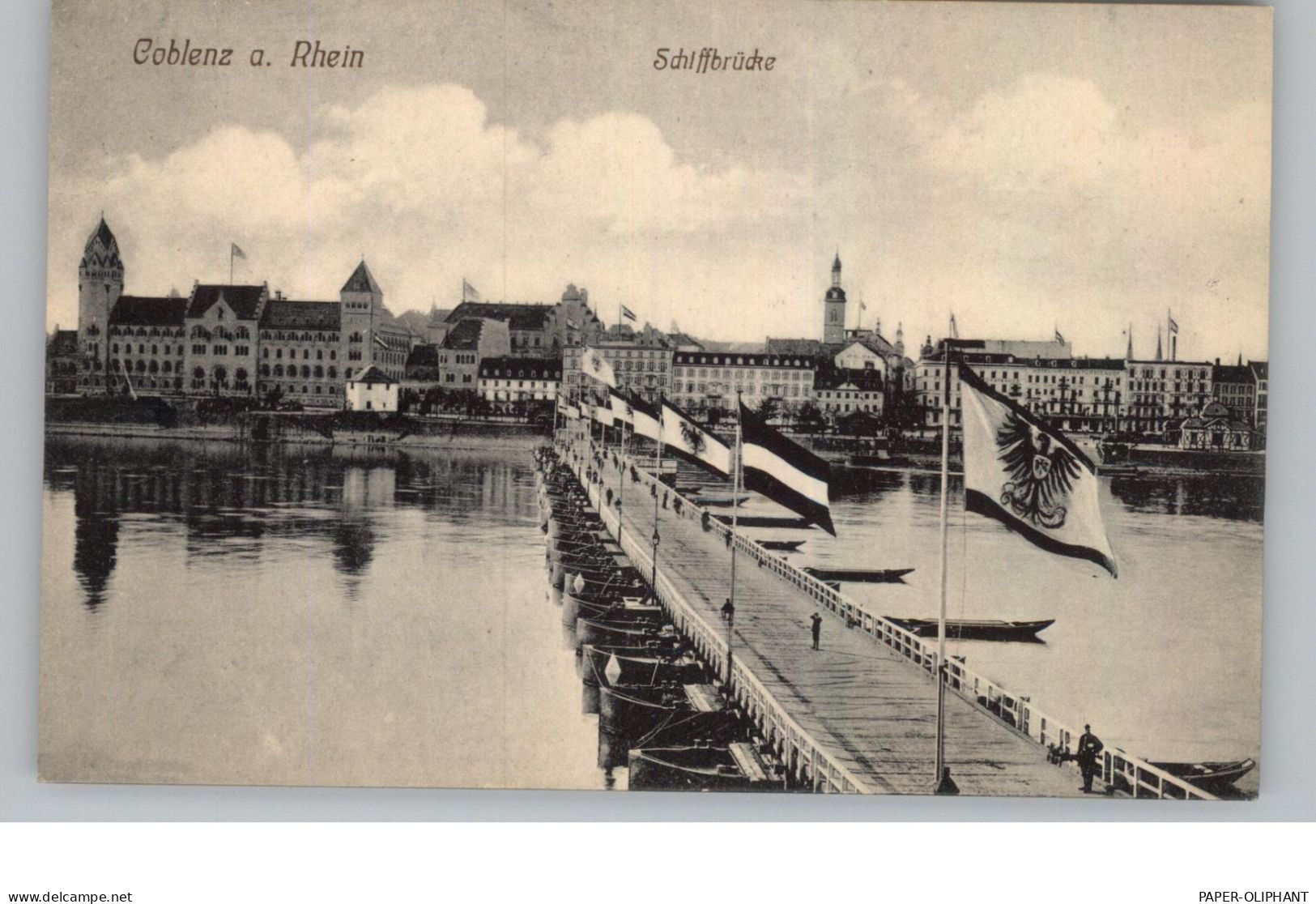 5400 KOBLENZ, Rhein - Schiffsbrücke Im Fahnenschmuck / Kaiserbesuch, 1911 - Koblenz