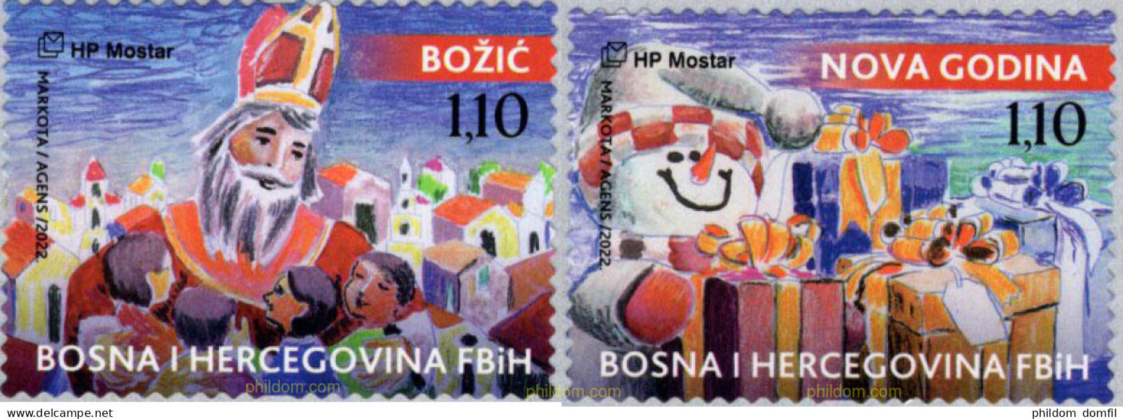 696166 MNH BOSNIA-HERZEGOVINA. Adm Croata 2022 NAVIDAD - Bosnie-Herzegovine