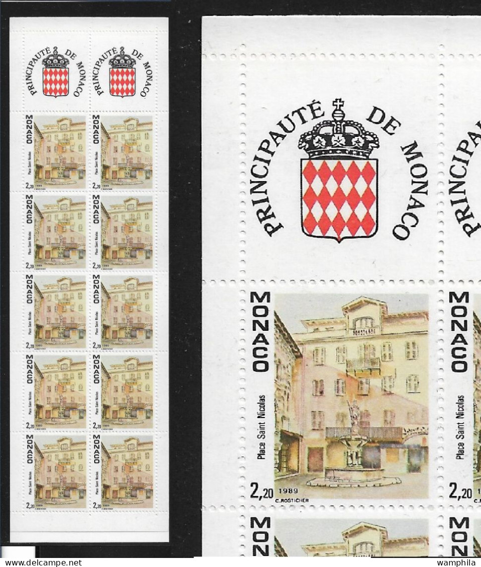 Monaco 1989. Carnet N°4, N°1670 Vues Du Vieux Monaco-ville. - Neufs