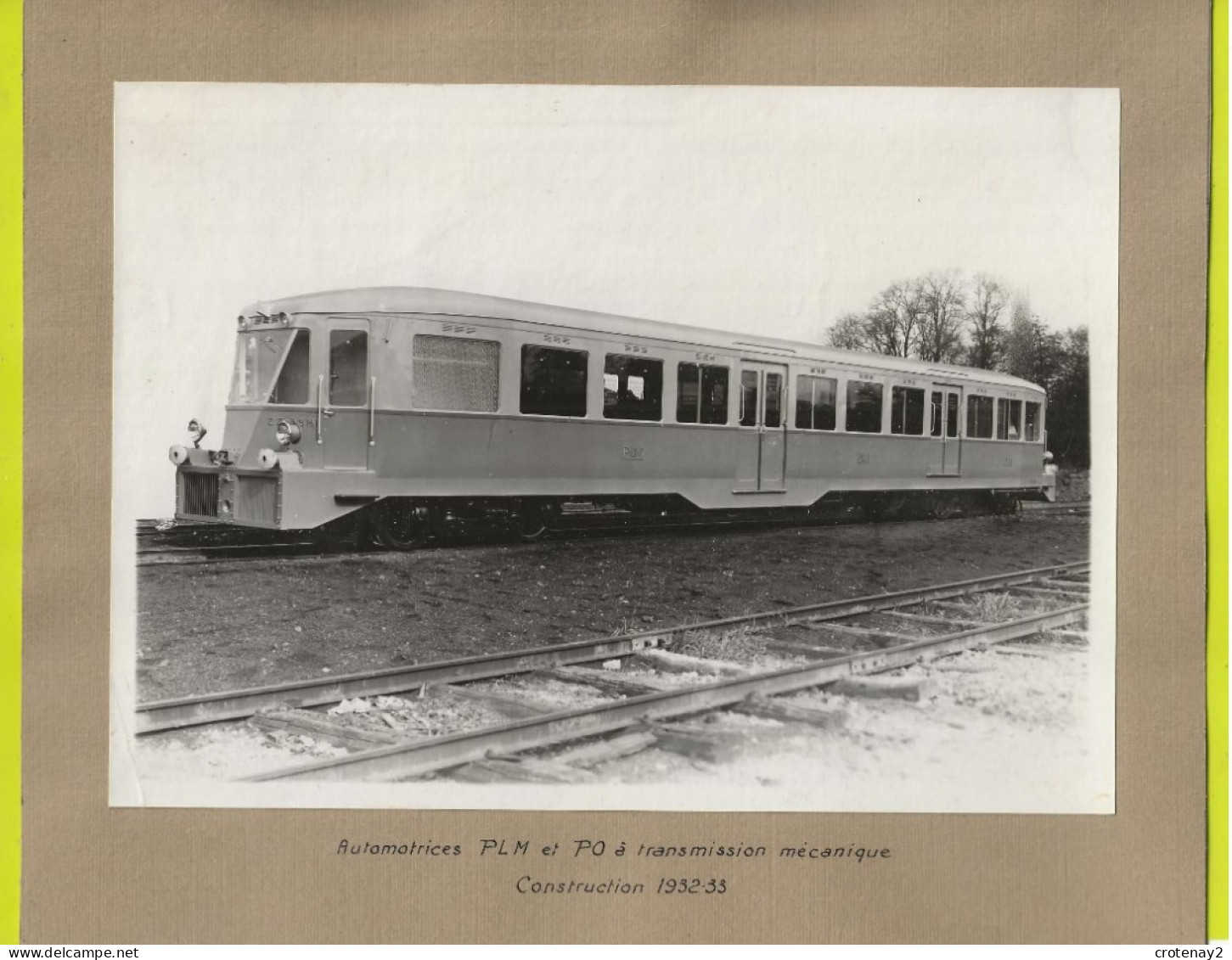 PHOTO ORIGINALE TRAINS Automotrices PLM Et PO Construction 1932/33 - Trains