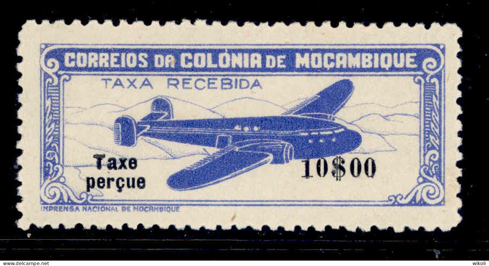 ! ! Mozambique - 1947 Air Mail 10$00 - Af. CA 21 - MH - Mozambique