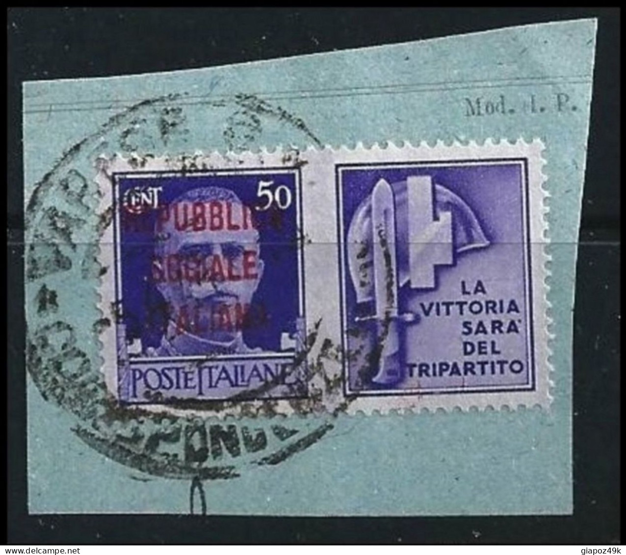 ● ITALIA  R.S.I. 1944 ֍ Propaganda GUERRA ● N.° 36 Usato Su Frammento Varese  Cat. ? € ️ Lotto N. 1125 ️ - Kriegspropaganda