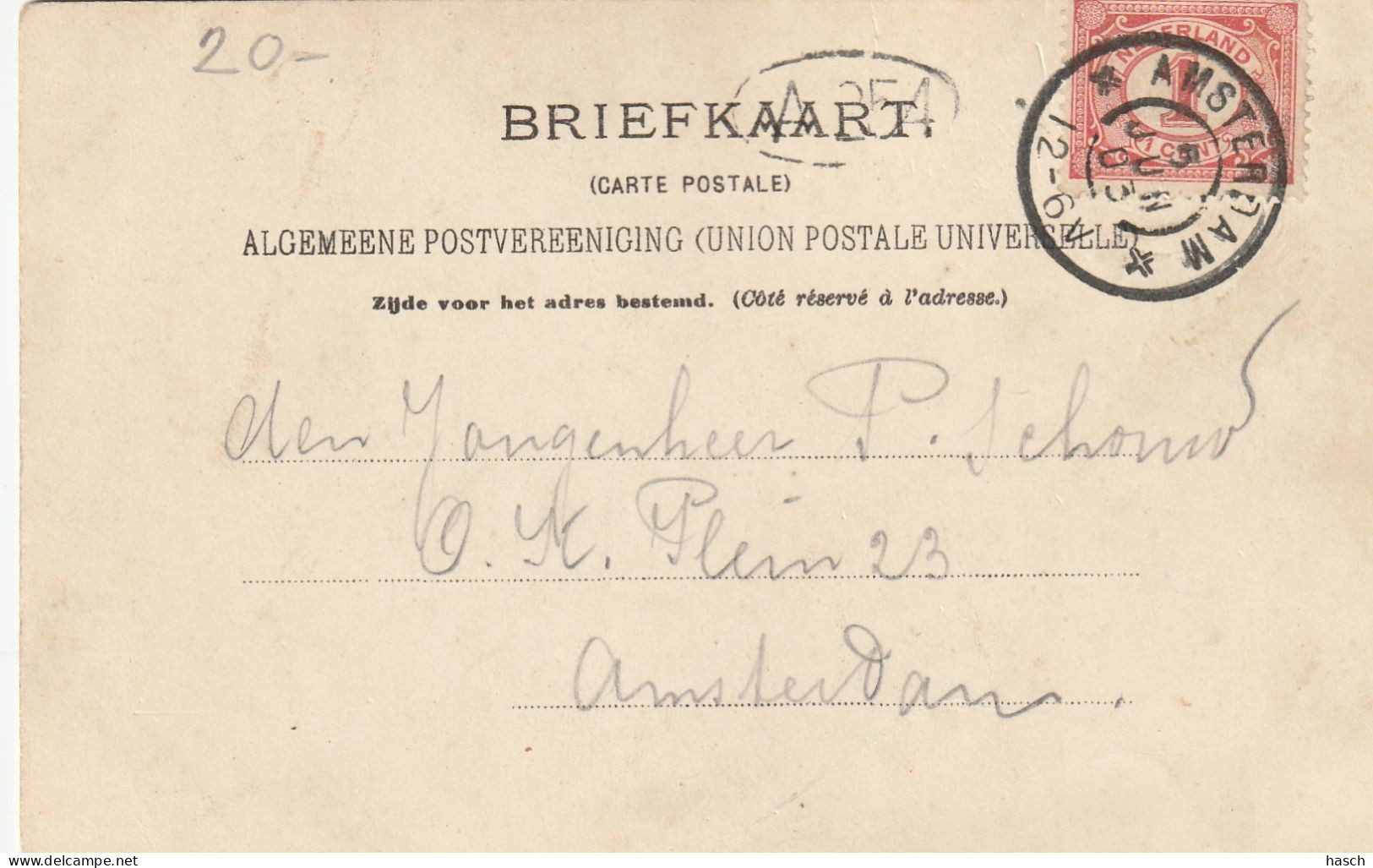 4936 11 Amsterdam, Linaeusstraat. 1903. (Onderkant Een Vouw)  - Amsterdam