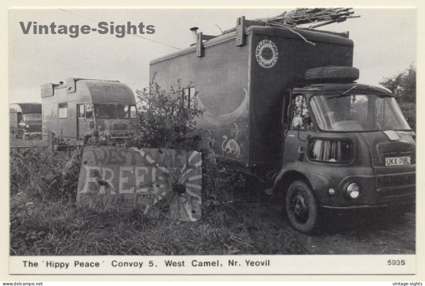 Yeovil / UK: The Hippie Peace Convoy / No Nukes (Vintage PC 1986) - Bus & Autocars