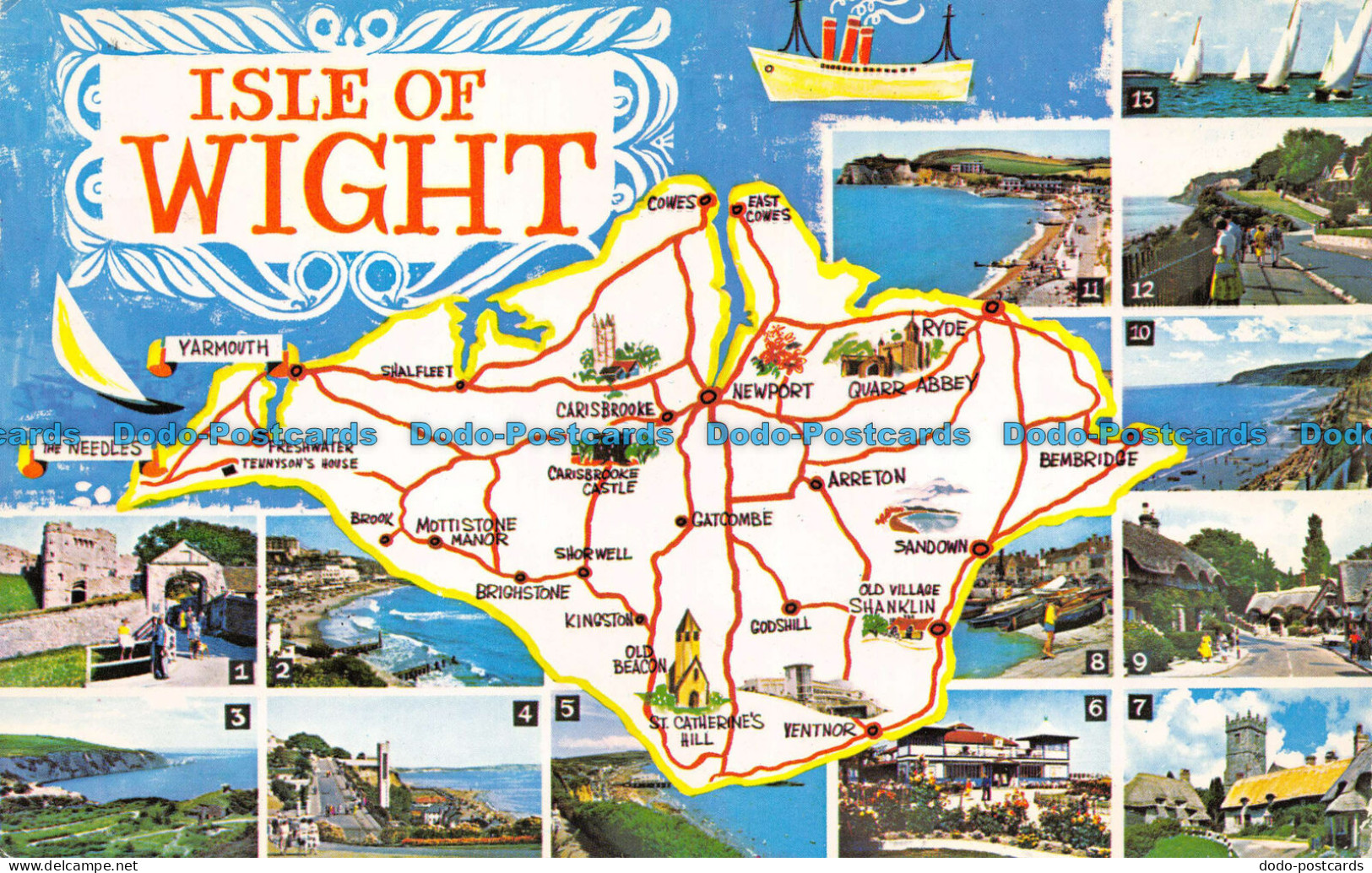 R070595 Isle Of Wight. A Map. Multi View. 1975 - World