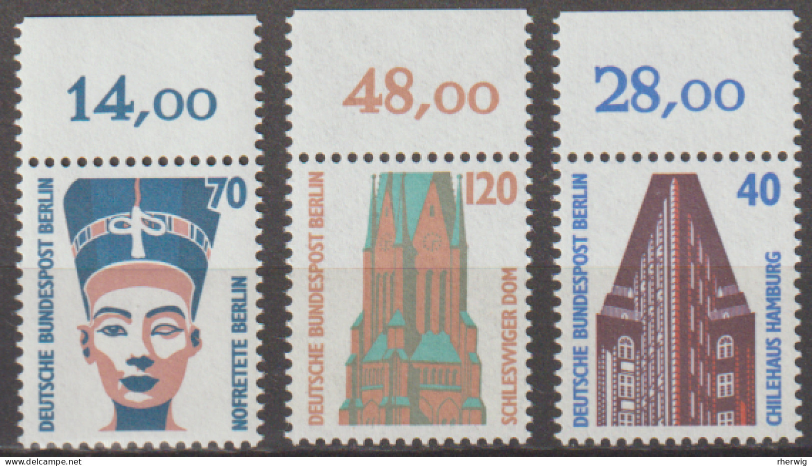 Berlin, 1988,  Nr. 814-816 ** Sehenswürdigkeiten (III+IV) 3 Marken Je Mit Oberrand - Neufs