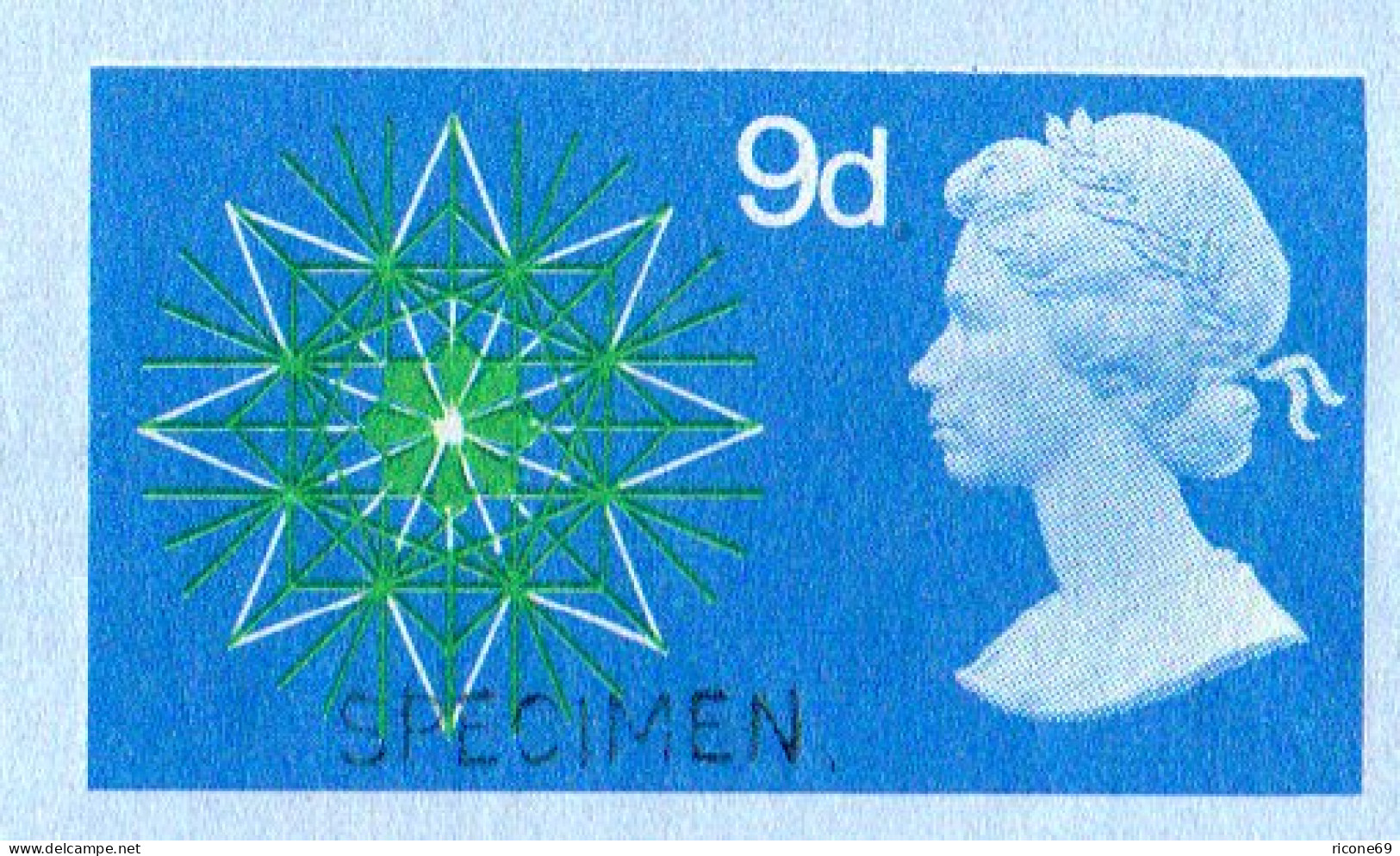 GB LF 21, 9d Weihnachten 1968 Aerogramm M. Aufdruck SPECIMEN - Andere & Zonder Classificatie