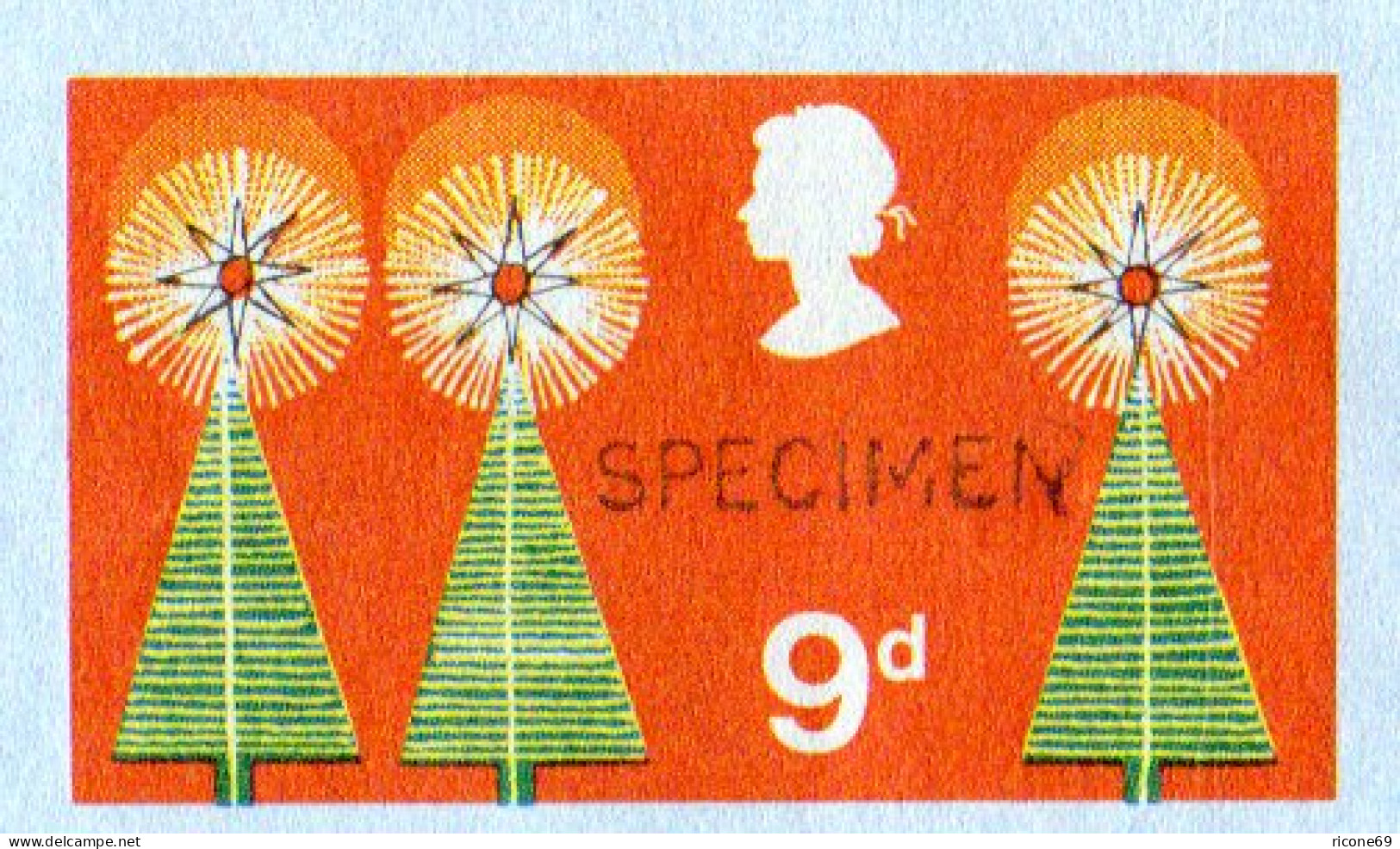 GB LF 22, 9d Weihnachten 1968 Aerogramm M. Aufdruck SPECIMEN - Autres & Non Classés