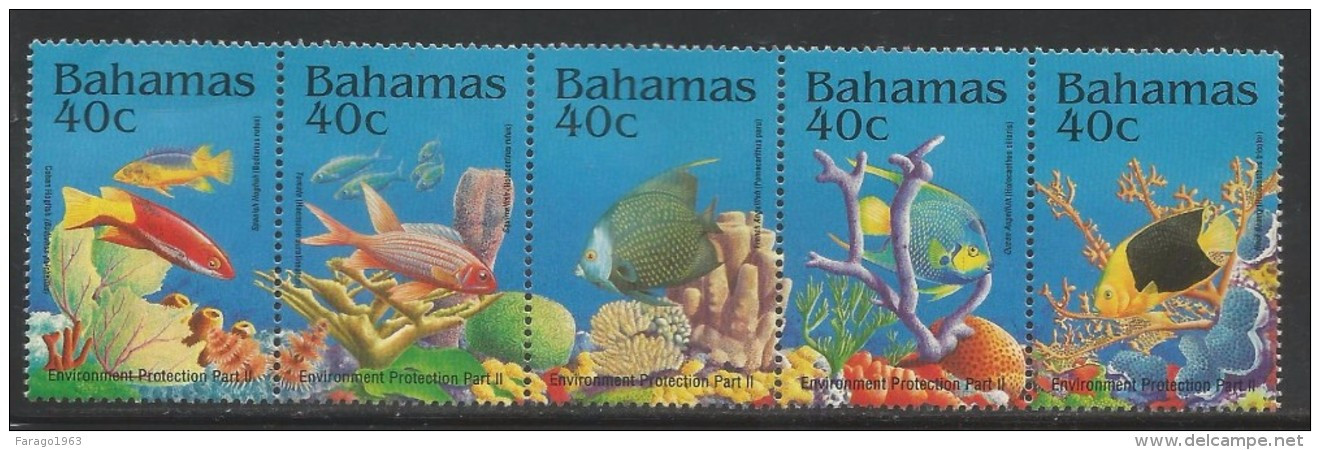 1994 Bahamas Marine Life Fish Complete Set Of 5 MNH - Bahama's (1973-...)