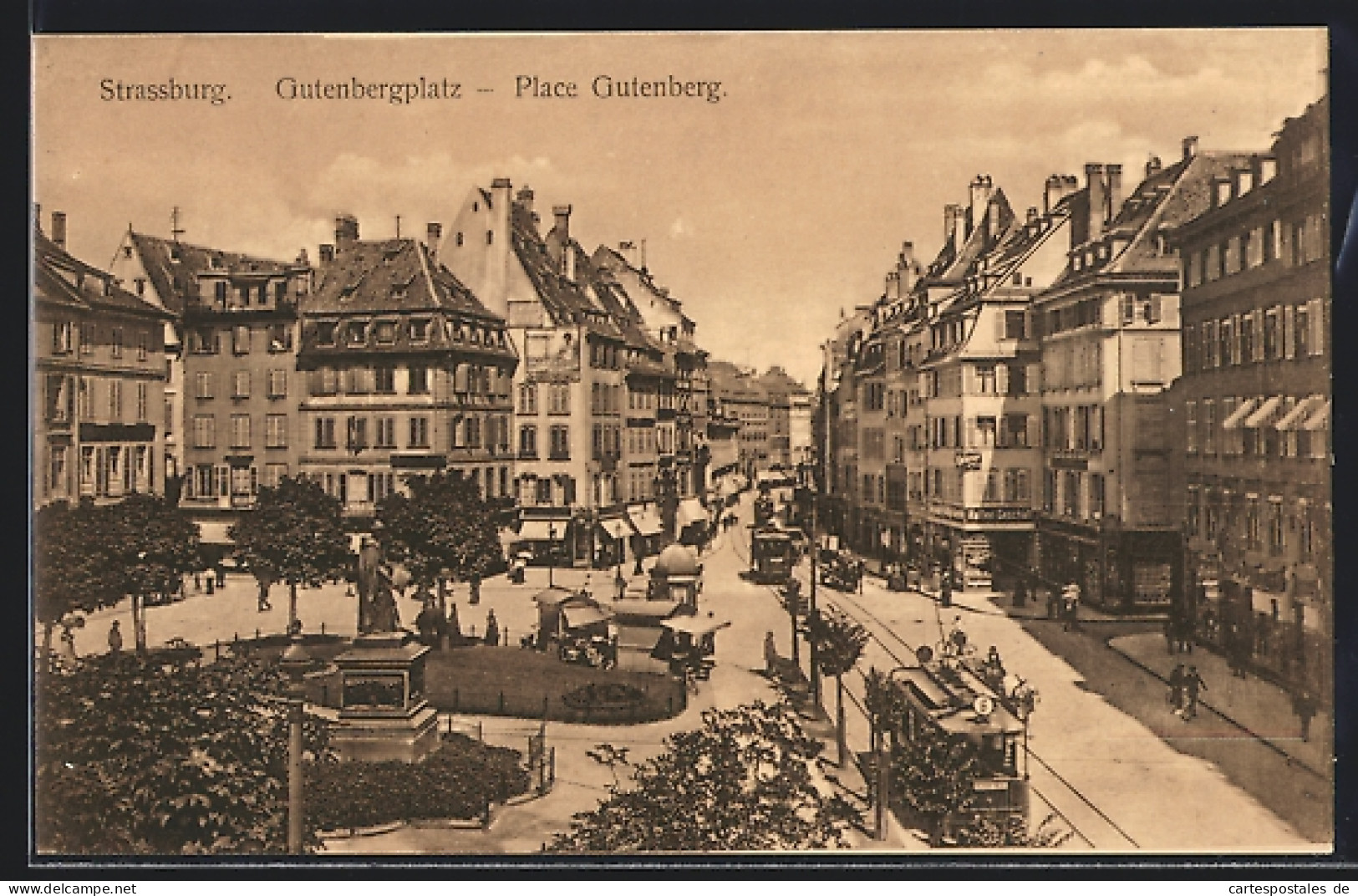 AK Strassburg, Strassenbahn Auf Dem Gutenbergplatz  - Tram