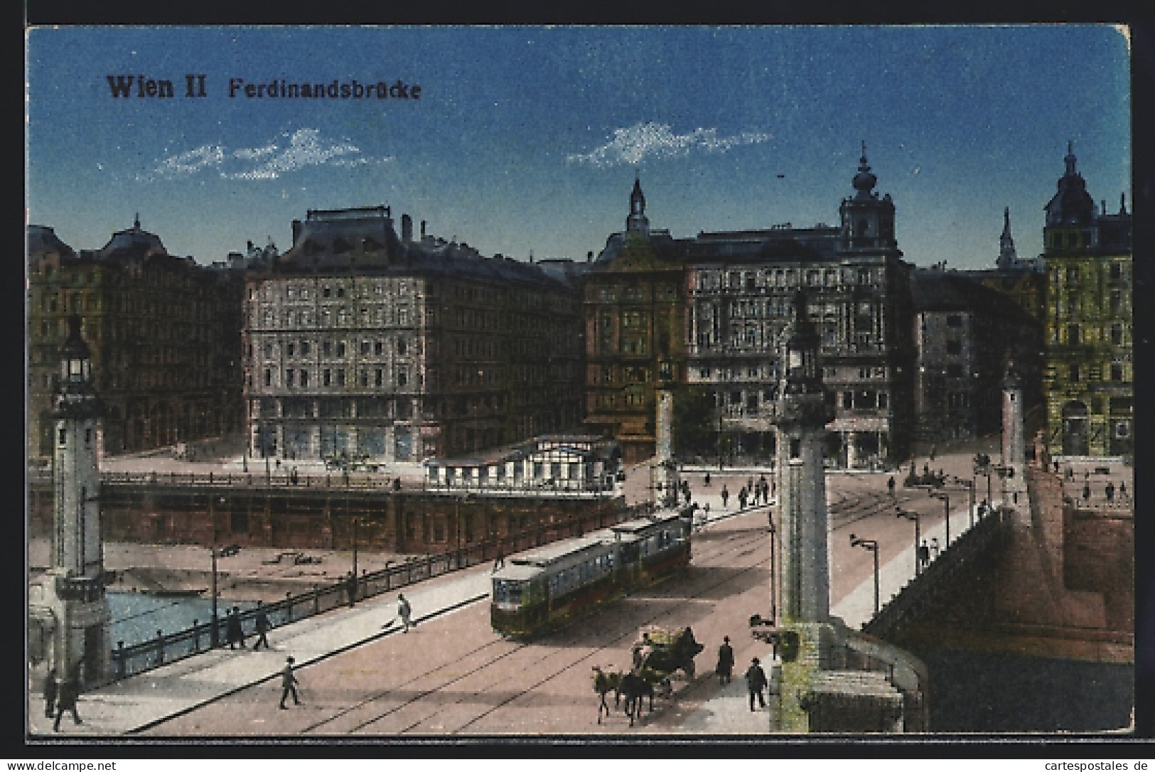 AK Wien, Ferdinandsbrücke Mit Strassenbahn  - Tram