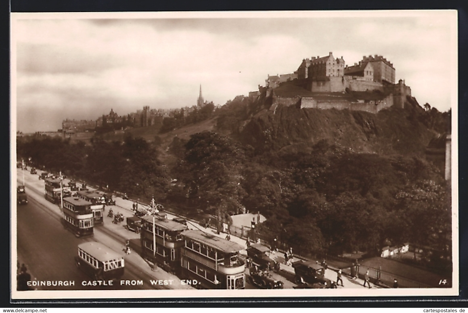 Pc Edinburgh, Castle From West End, Strassenbahnen  - Andere & Zonder Classificatie