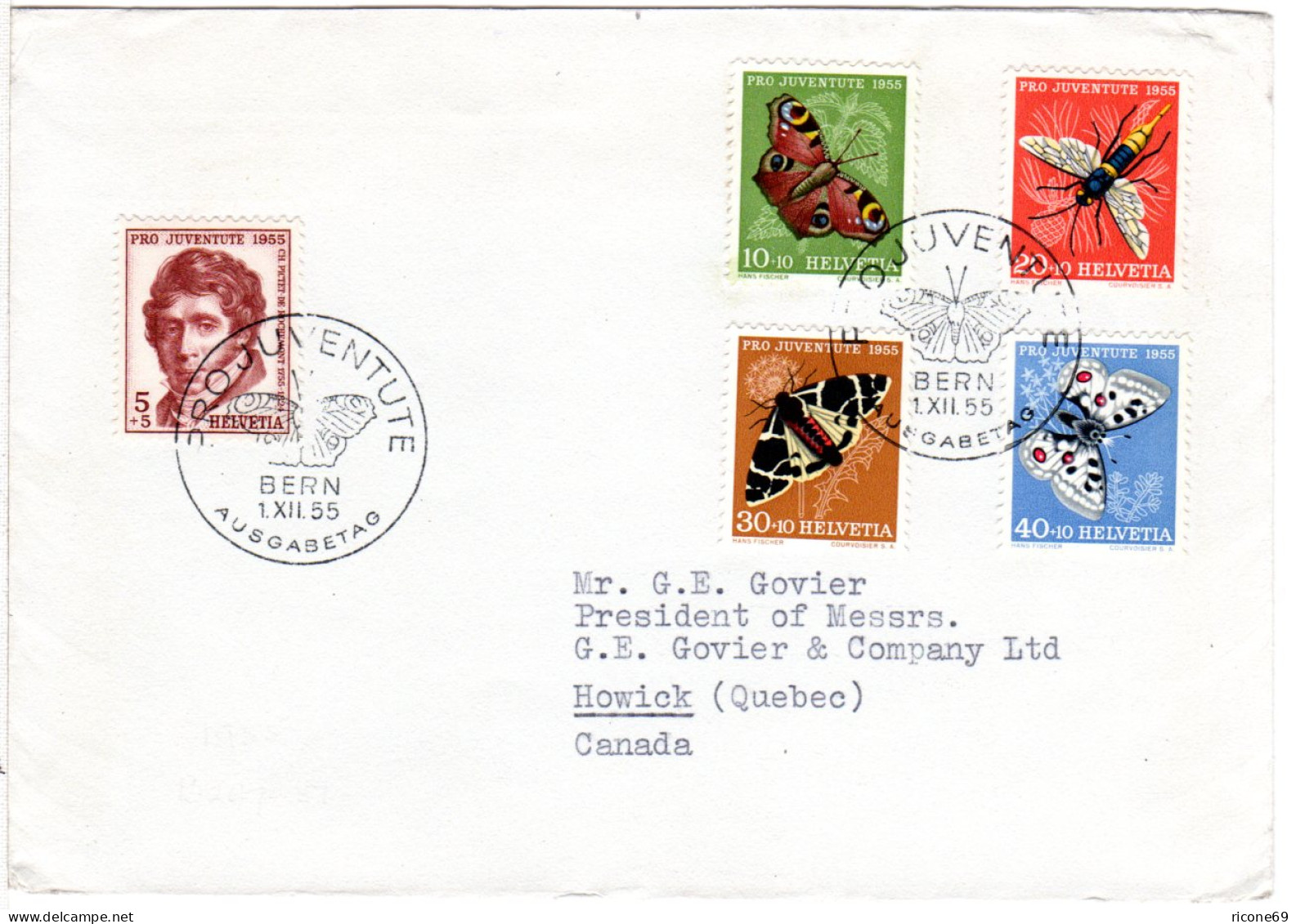 Schweiz, Pro Juventute 1965 Auf FDC V. Bern N.Kanada - Other & Unclassified