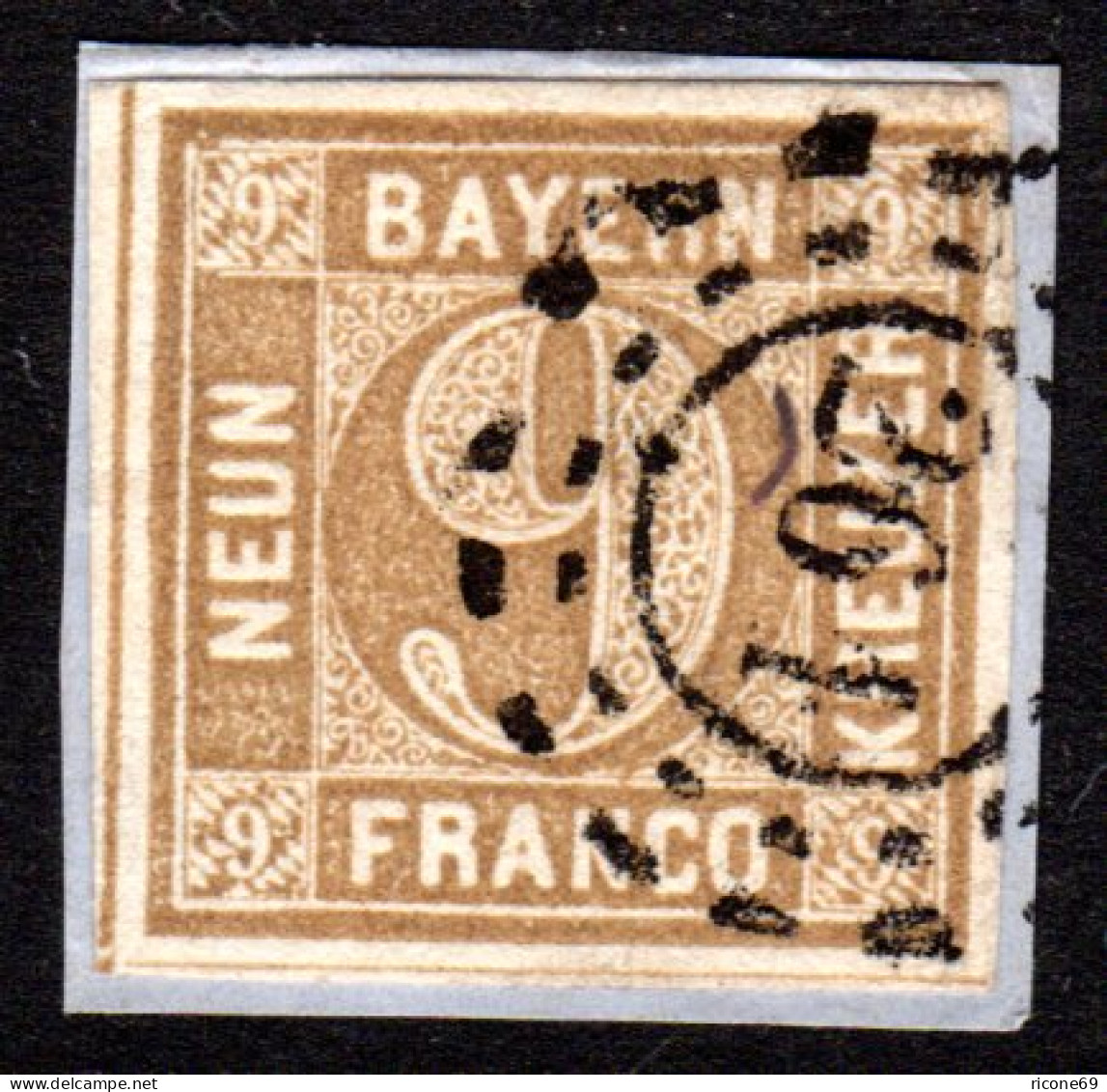 Bayern 11, Allseits Sehr Breitr. 9 Kr. Auf Schönem Briefstück M. OMR 261 Kronach - Oblitérés
